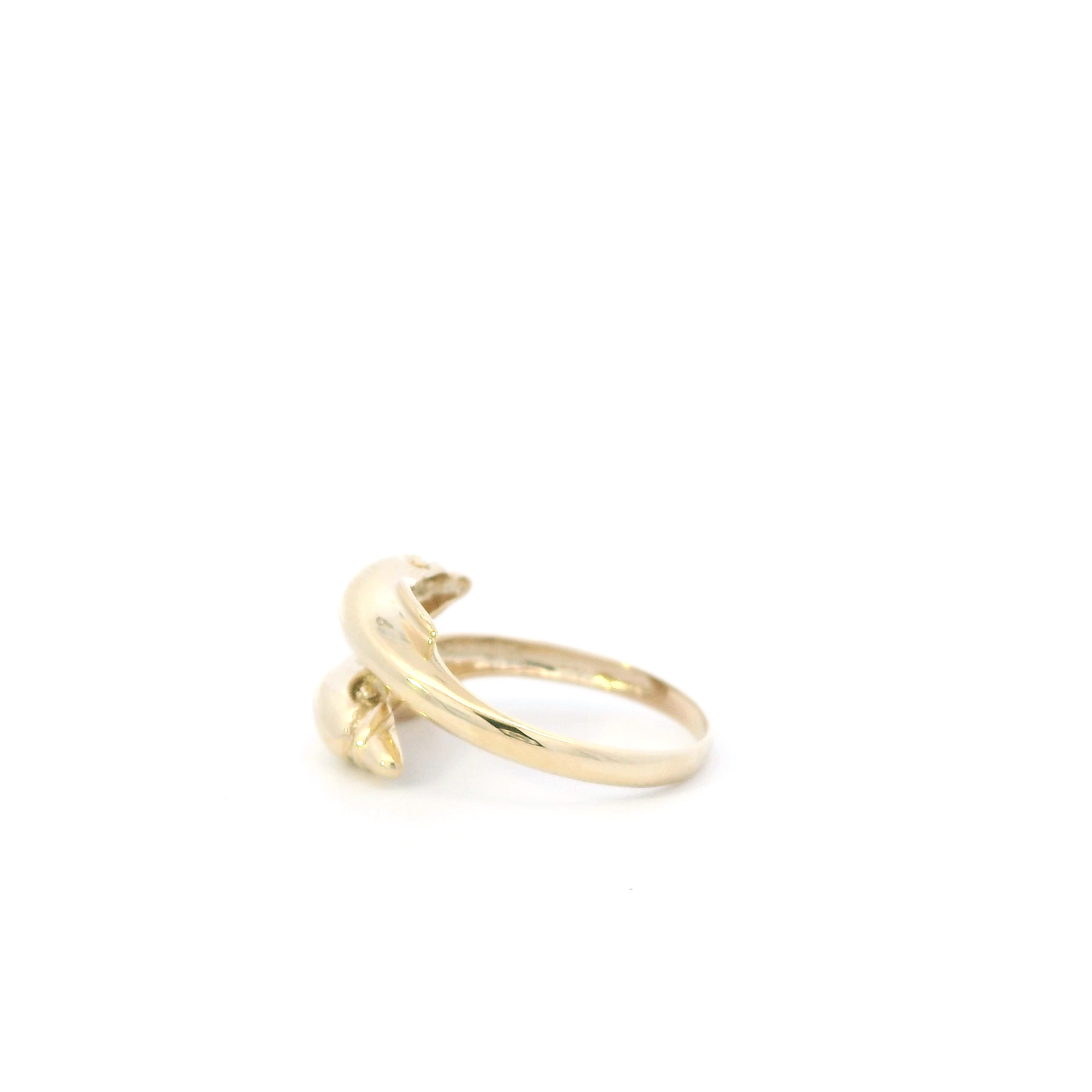 14K Yellow Gold Double Dolphin Women's Ring