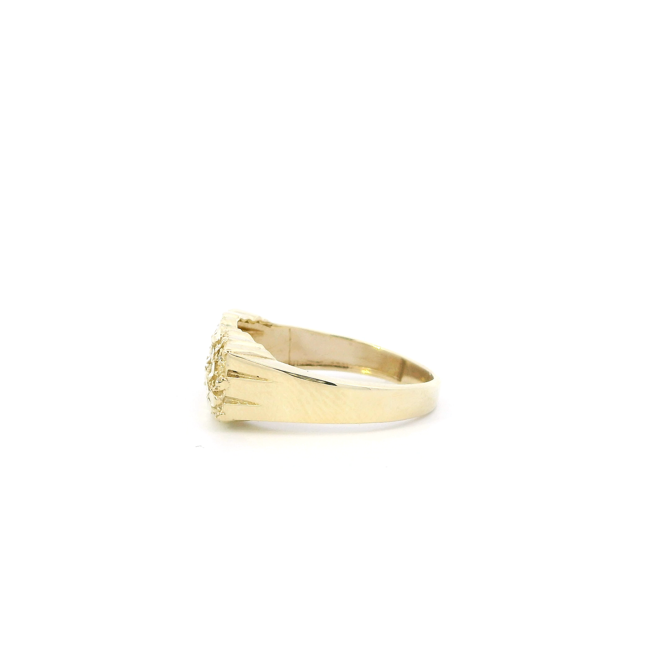 10K Yellow Gold Nugget Men's Ring