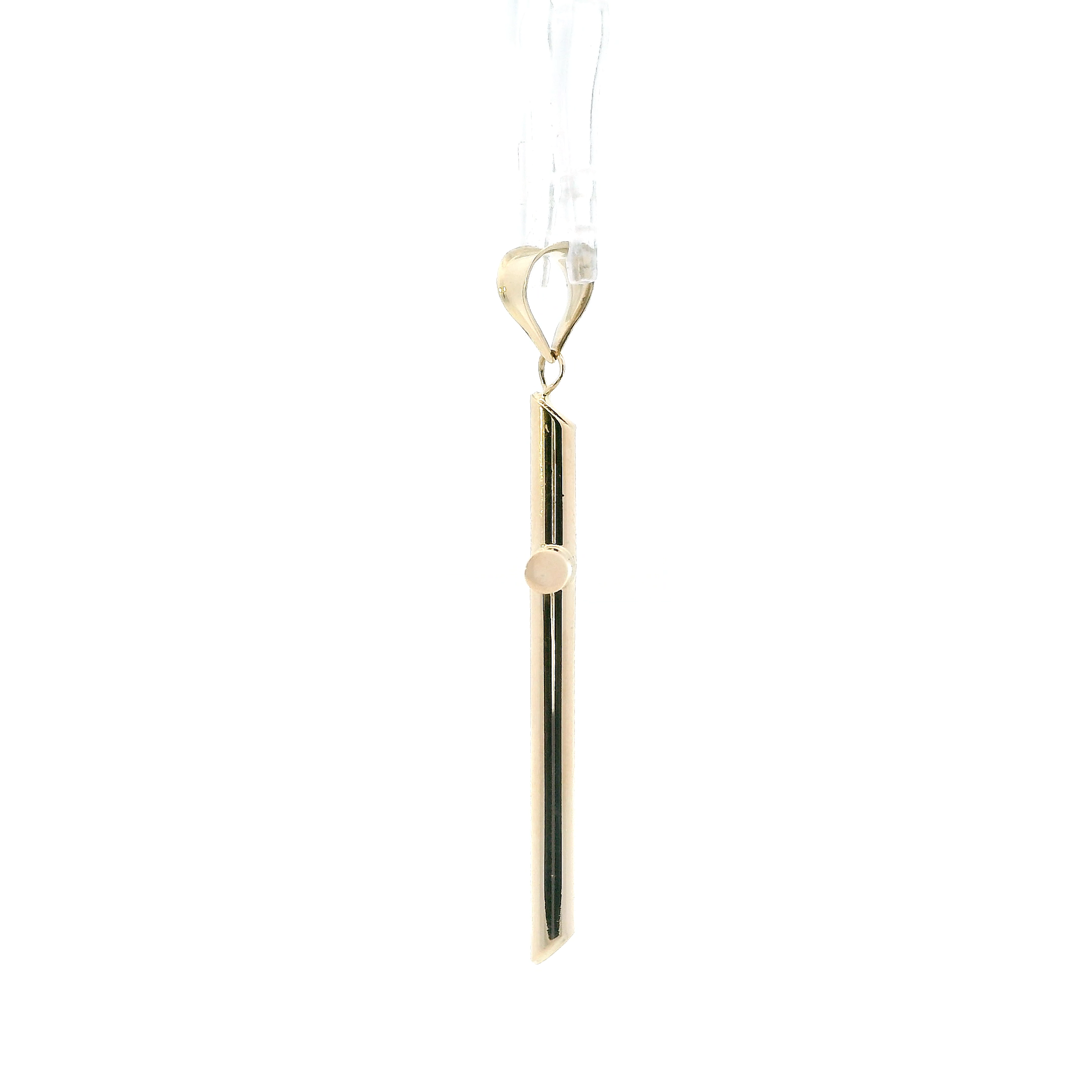 14K Yellow Gold Tube Cross Pendant