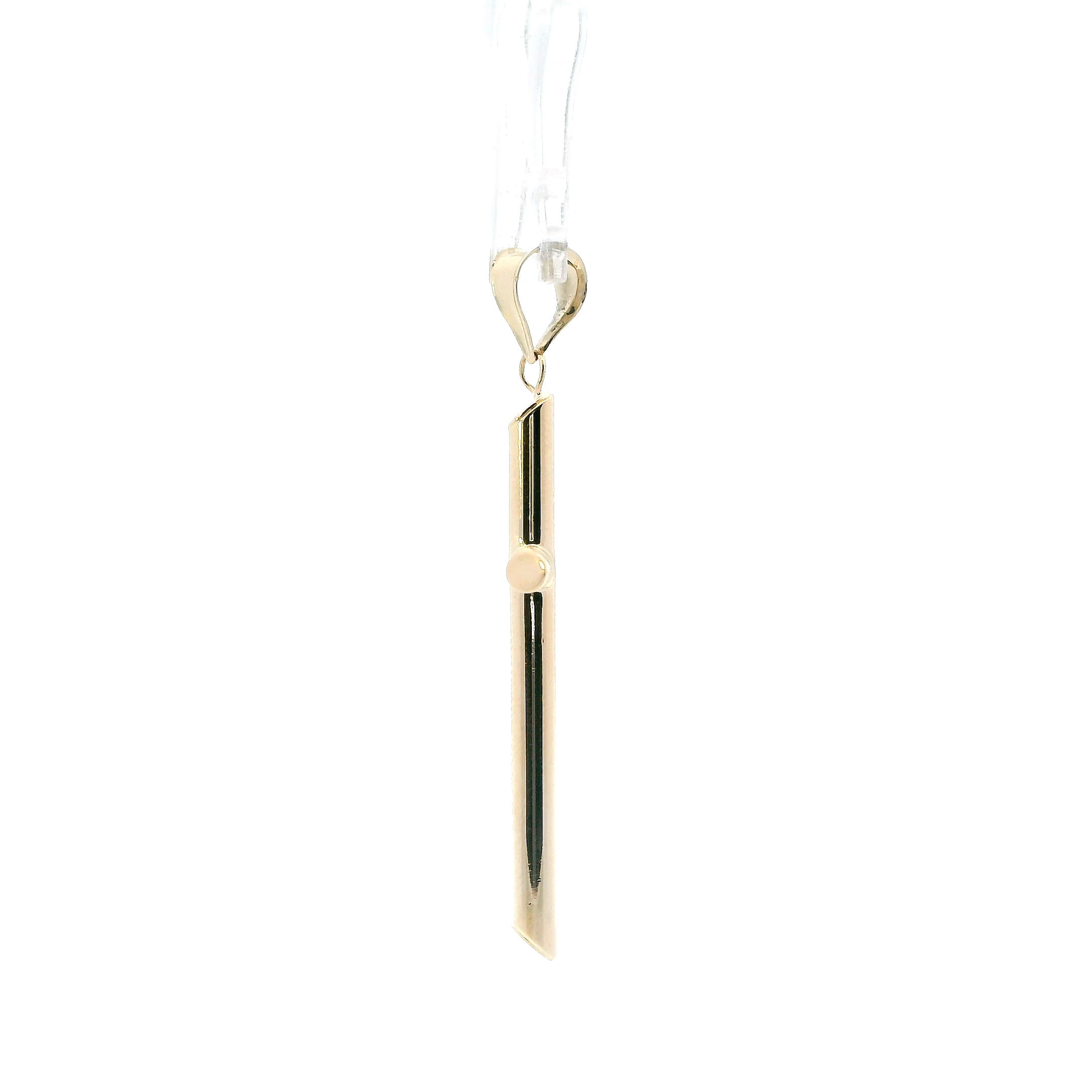 14K Yellow Gold Tube Cross Pendant