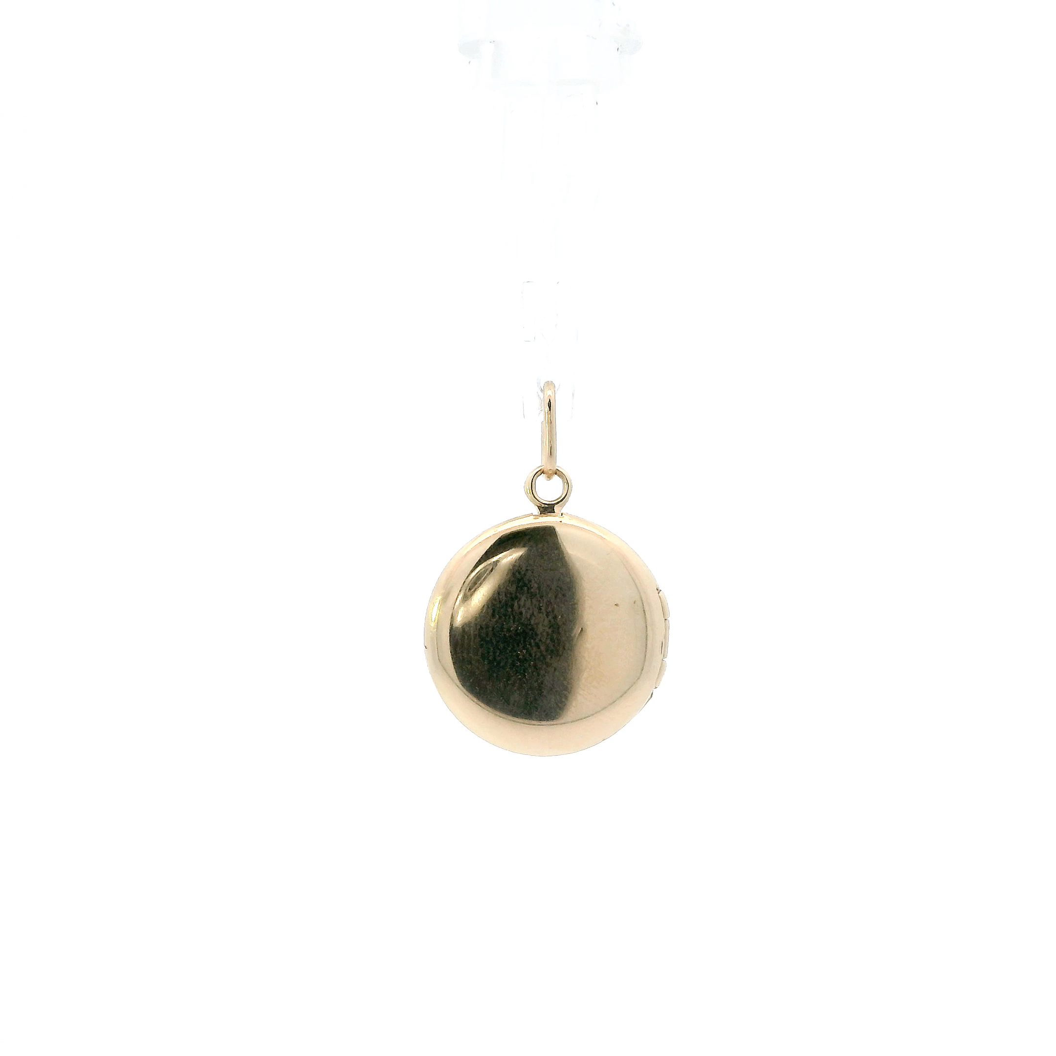 14K Yellow Gold Round Etched Hearts Locket