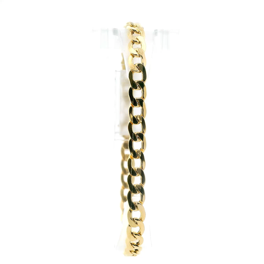 18K Yellow Gold 8" Hollow Curb Bracelet