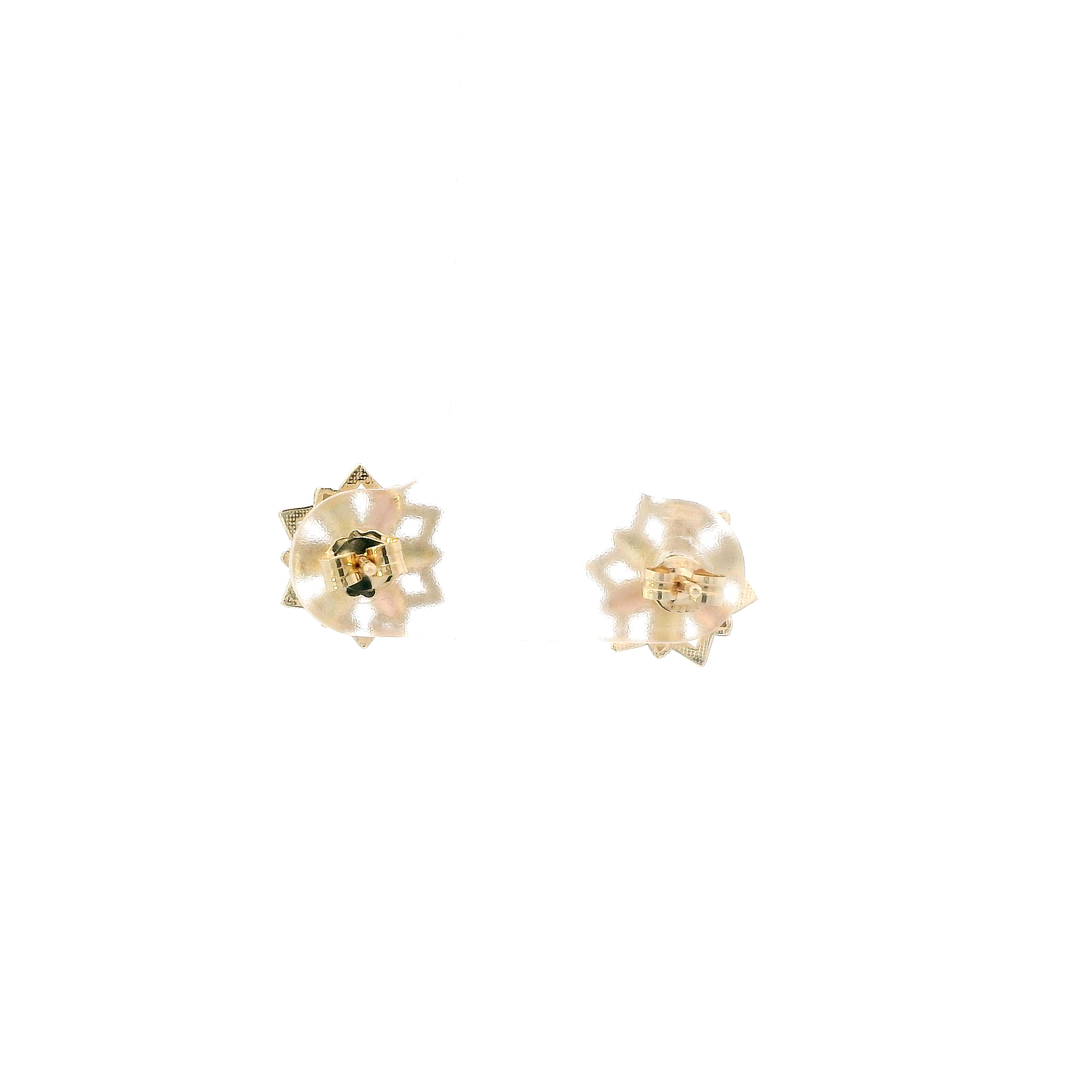 10K Tri Color Flower Stud Earrings