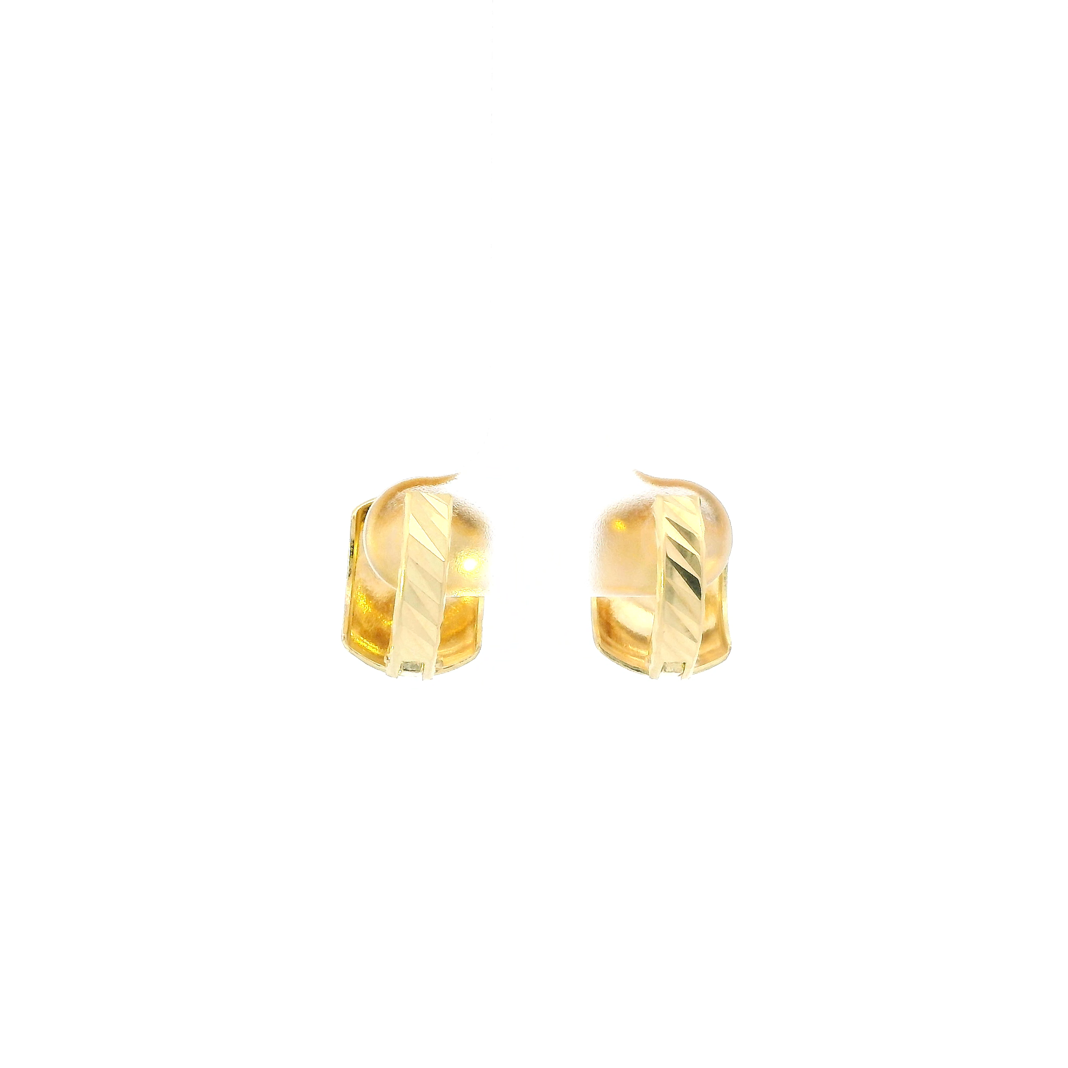 14K Tri Color Bow Huggie Earrings