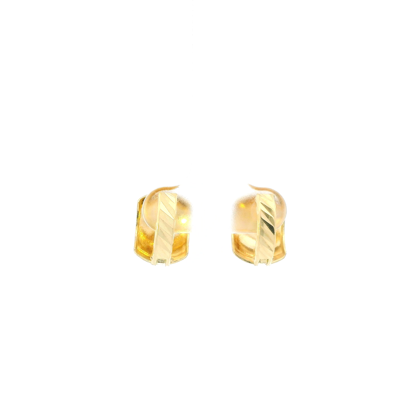 14K Tri Color Bow Huggie Earrings