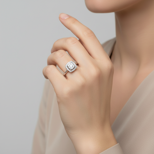 10K White Gold Diamond Women's Ring - 0.10ct