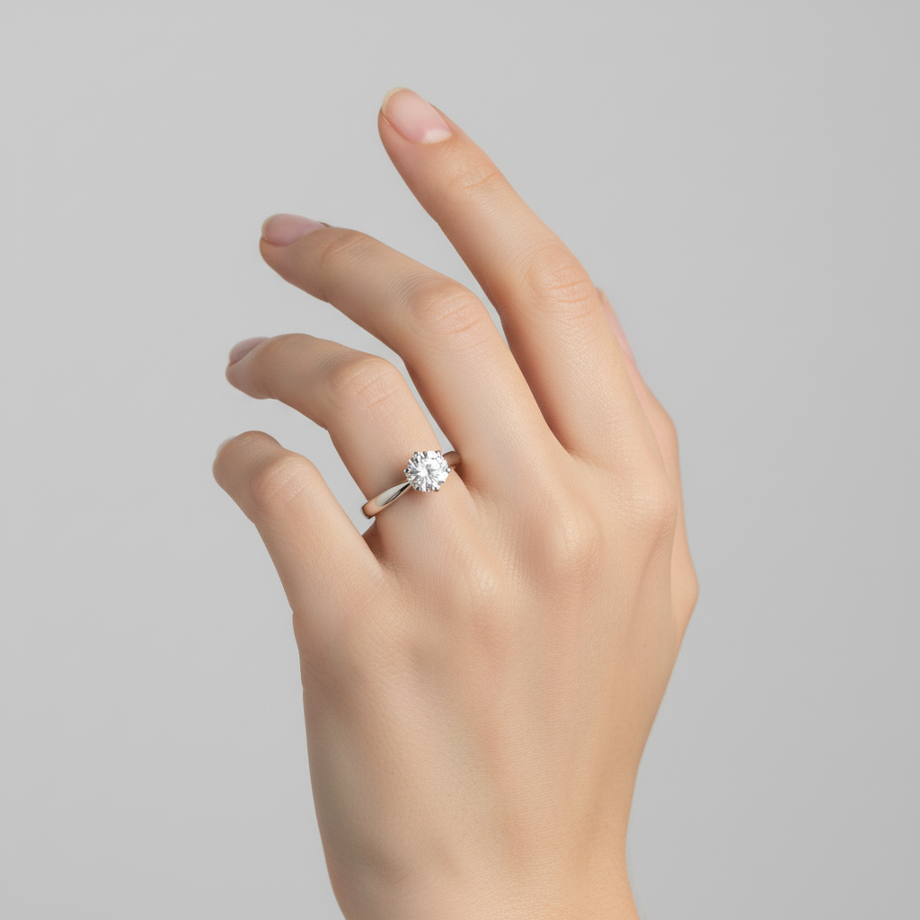 14K Yellow Gold Diamond Solitaire Women's Ring - 0.87ct