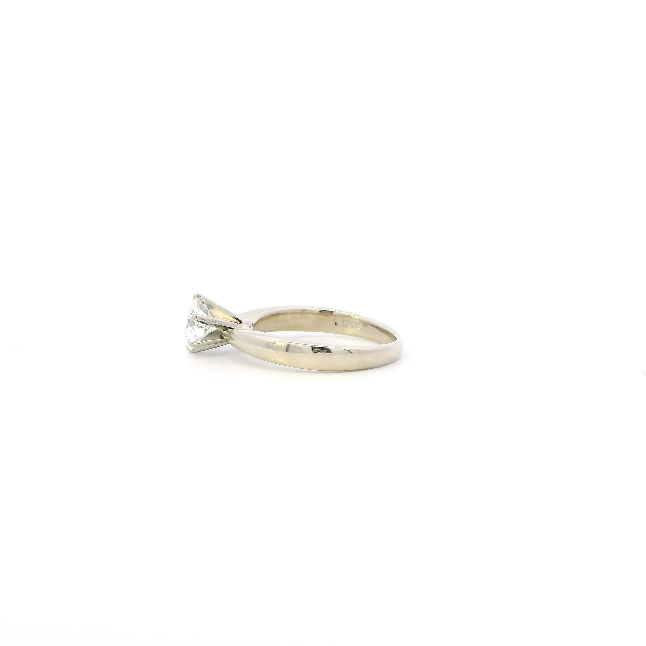 14K Yellow Gold Solitaire Diamond Women's Ring-0.87ct