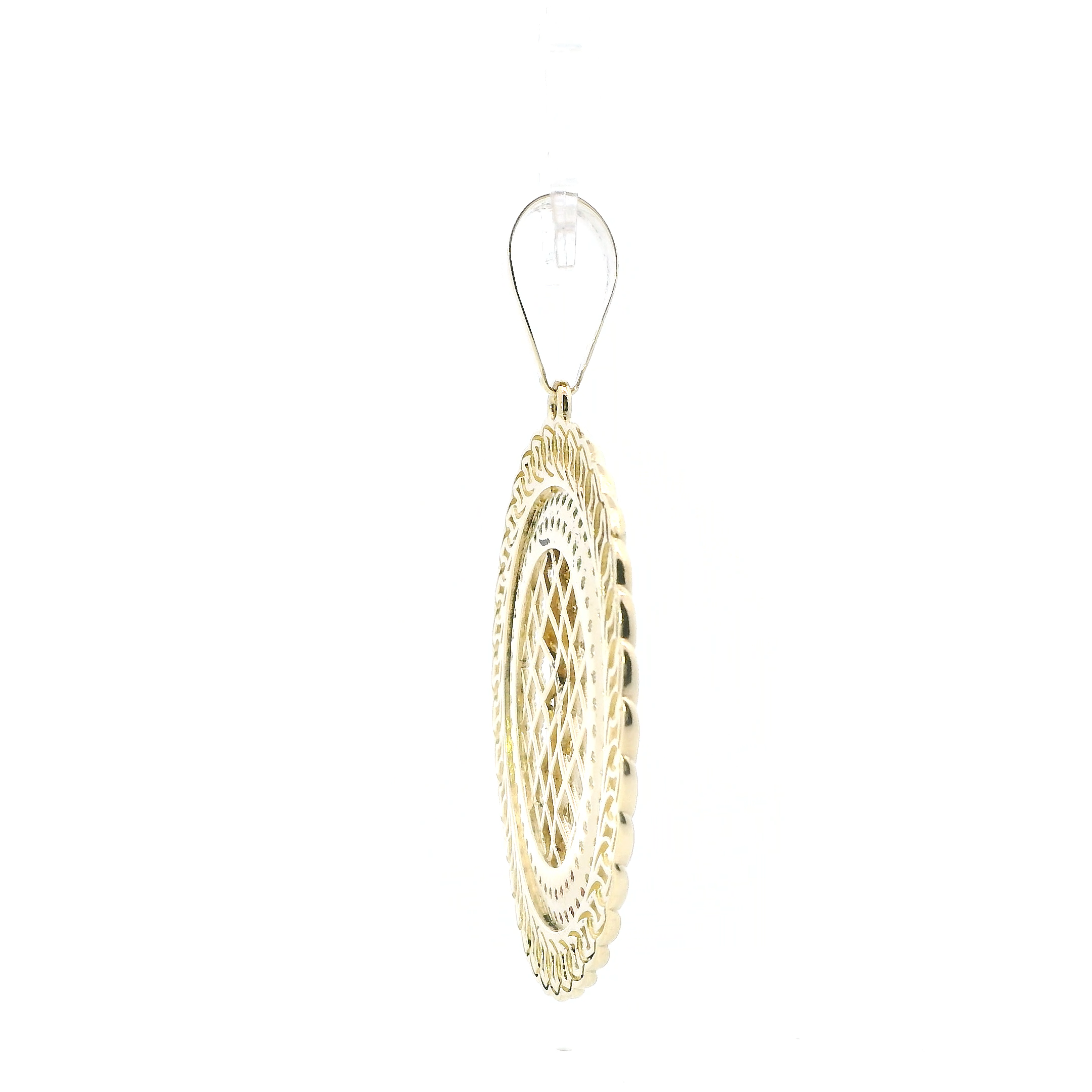 14K Yellow Gold San Judas Curb Outline Pendant