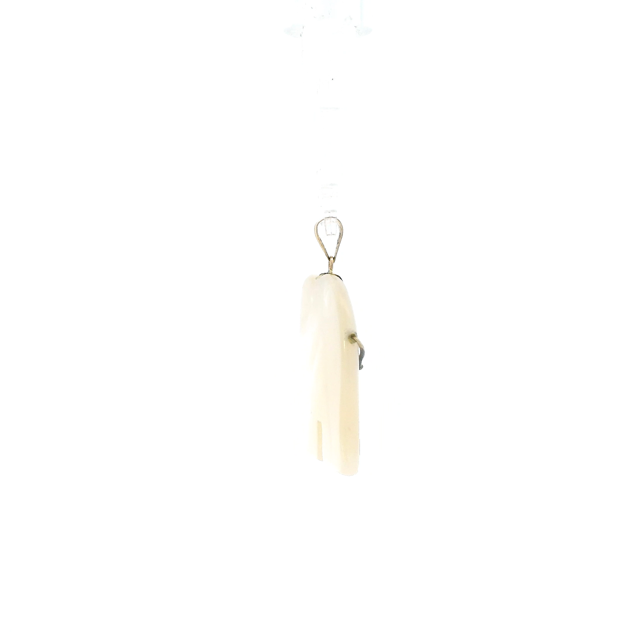 10K Yellow Gold Mother of Pearl Elephant Pendant