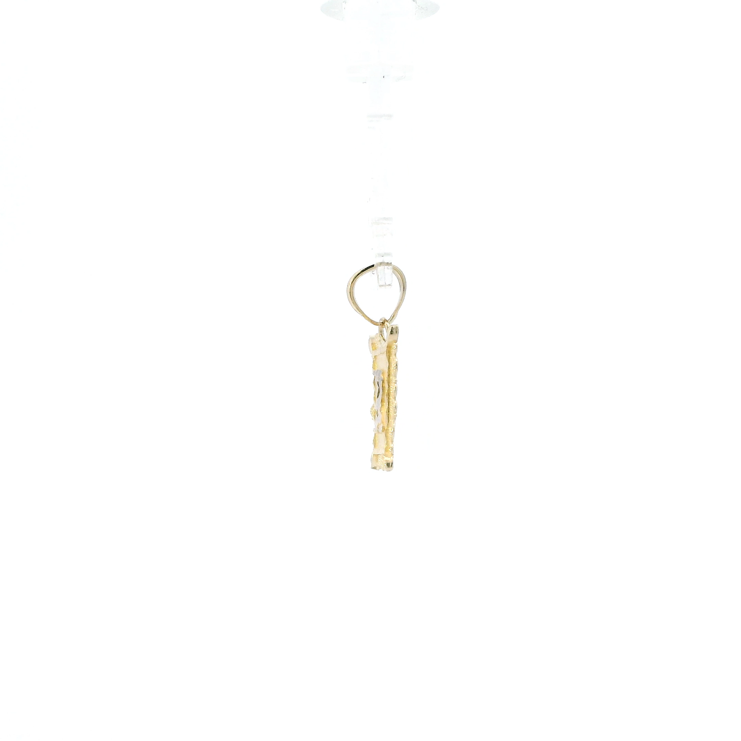 10K Yellow & White Gold Letter "R" Filigree Pendant