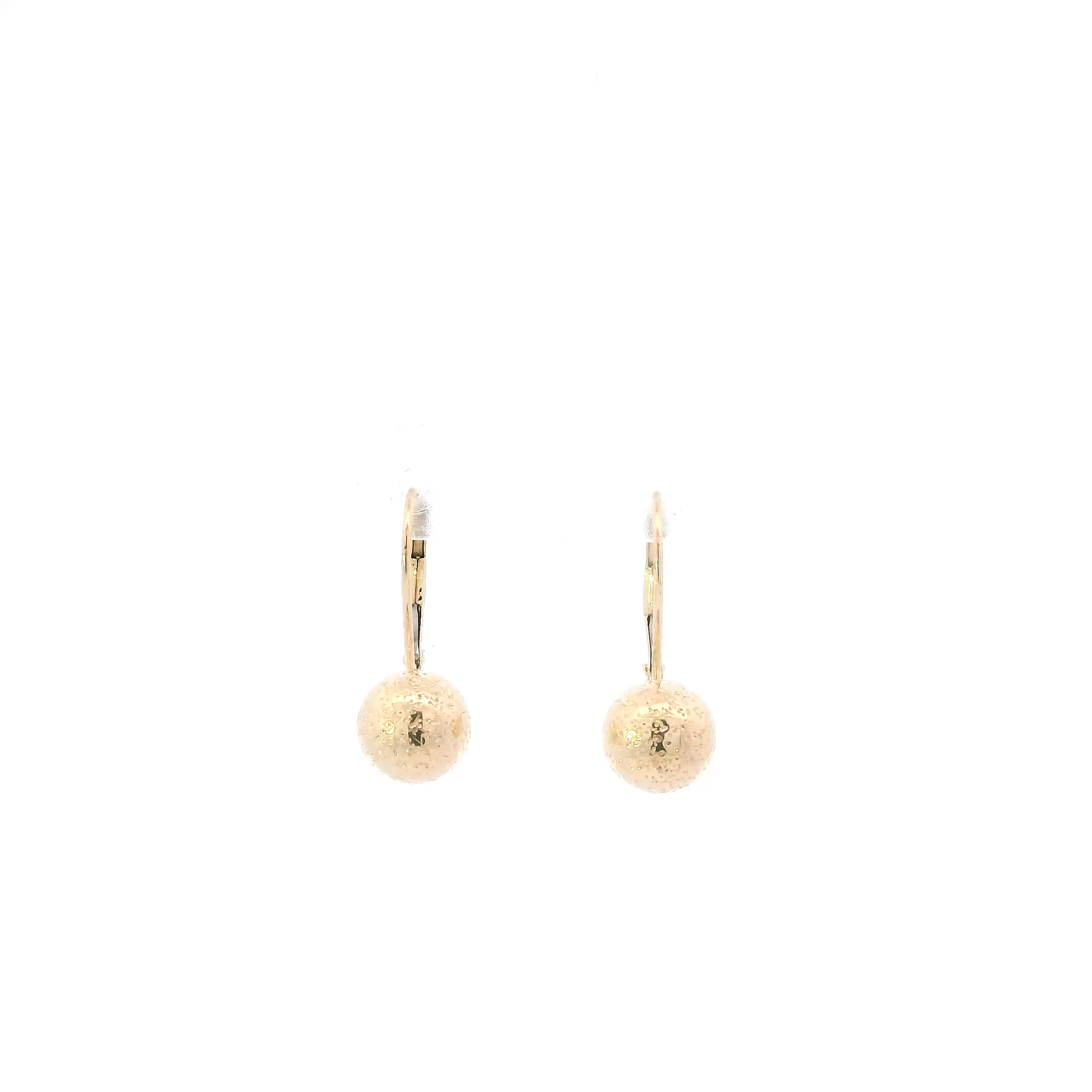 10K Yellow Gold Ball Dangle Earrings