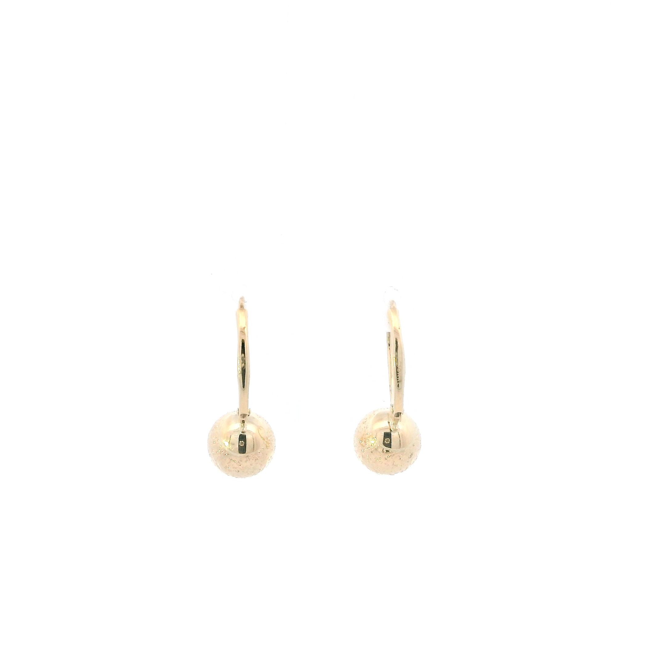 10K Yellow Gold Ball Dangle Earrings