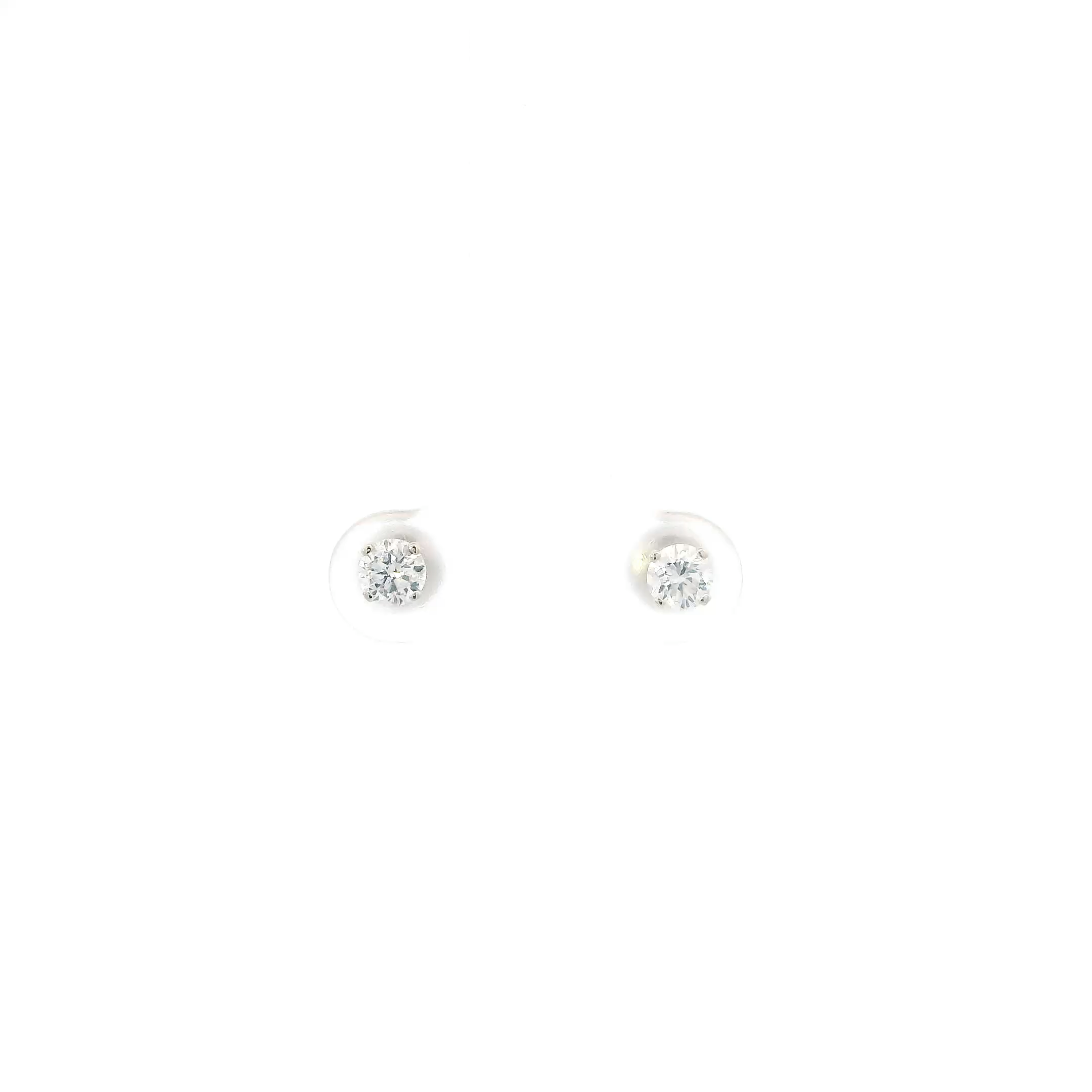 14K Yellow Gold Diamond Solitaire Screw Back Earrings-0.48ct