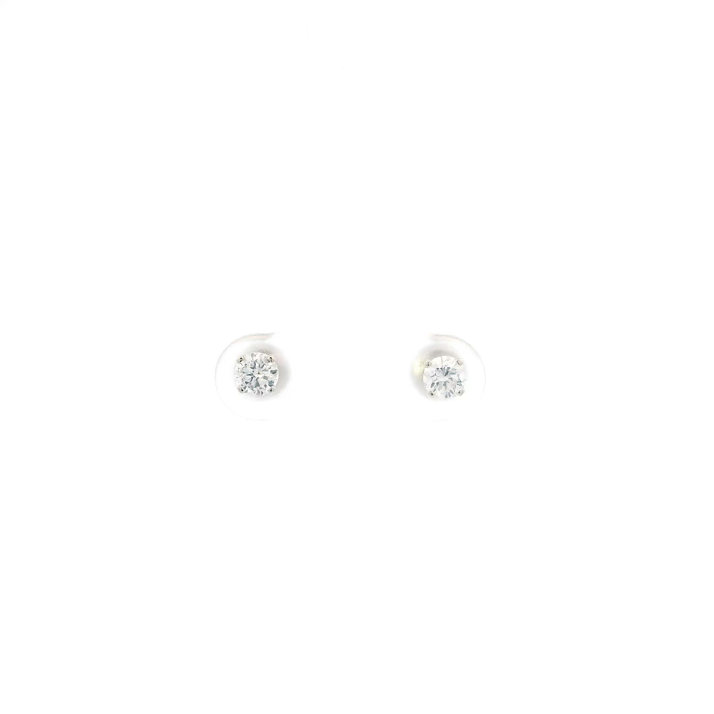 14K Yellow Gold Diamond Solitaire Screw Back Earrings-0.48ct