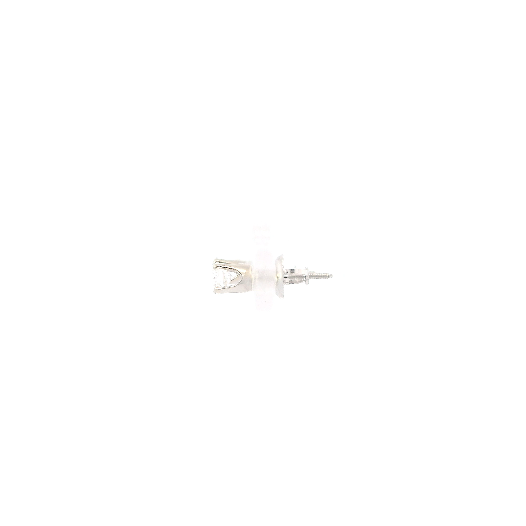 14K Yellow Gold Diamond Solitaire Screw Back Earrings-0.48ct