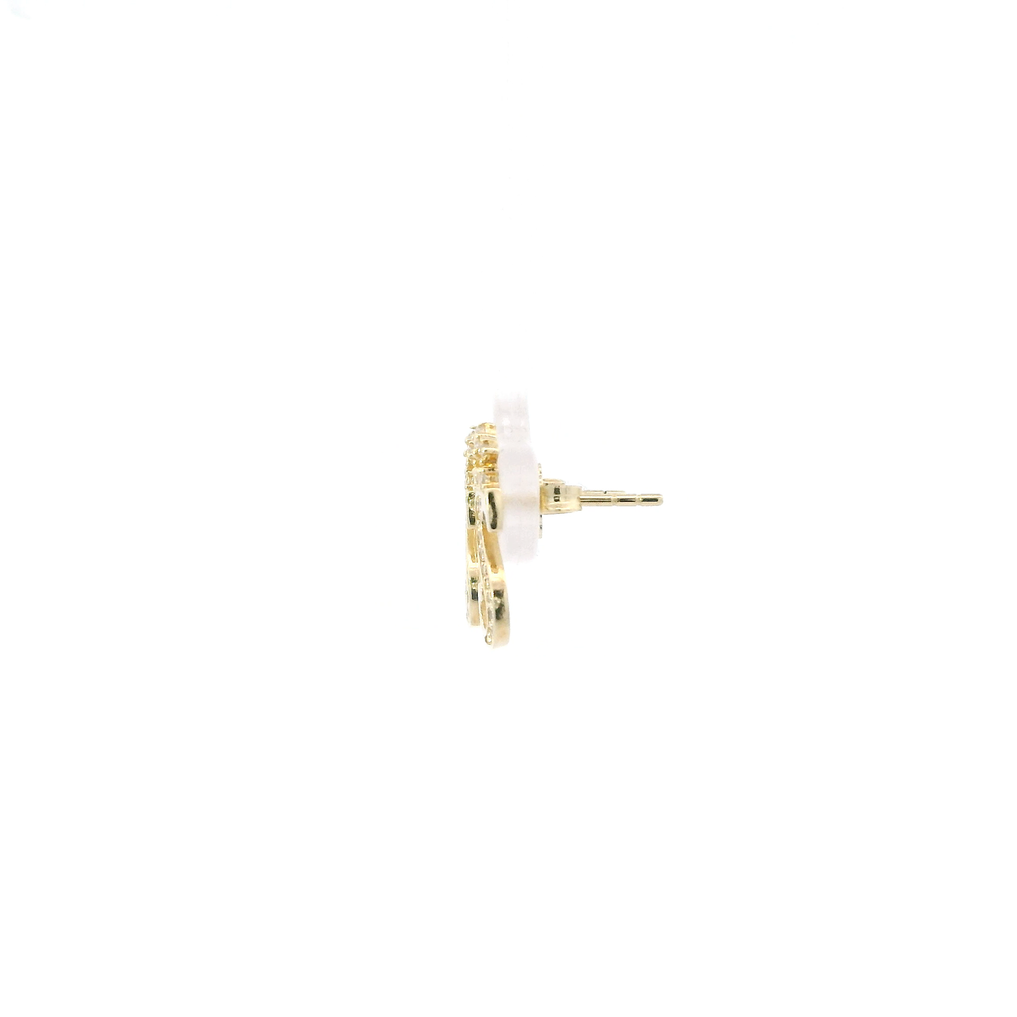 10K Yellow Gold Letter "S" Crown Stud Earrings