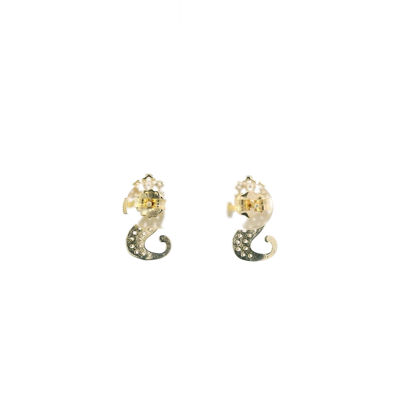 10K Yellow Gold Letter "S" Crown Stud Earrings