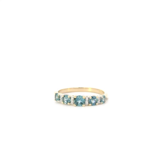 14K Yellow Gold Blue Topaz Women's Ring