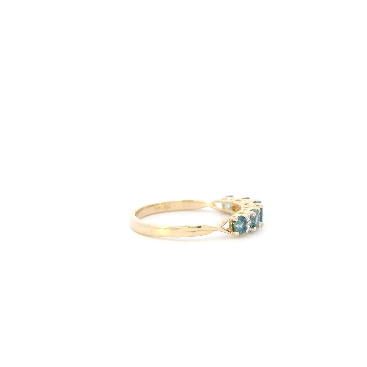 14K Yellow Gold Blue Topaz Women's Ring