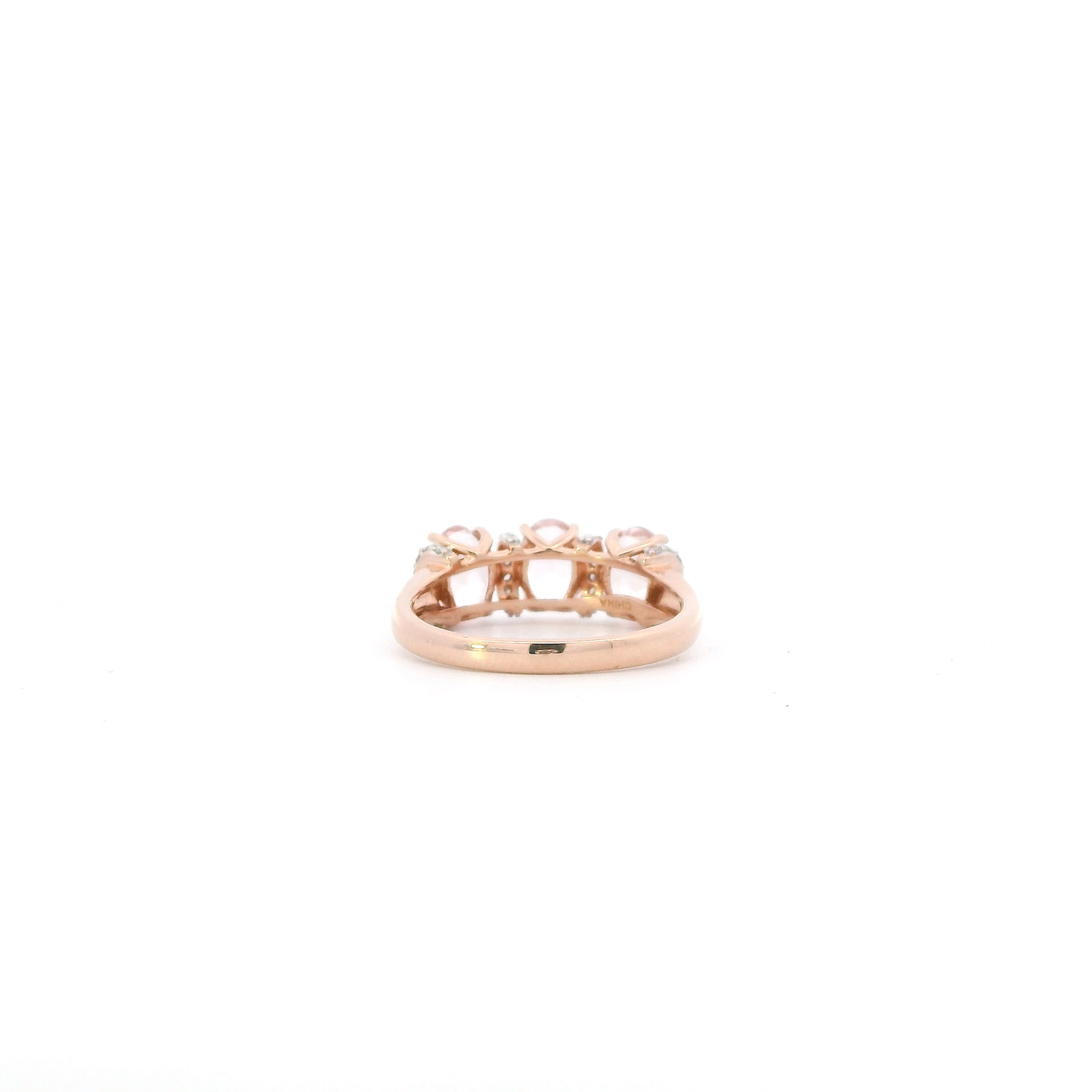 14K Rose Gold Morganite & Diamond Women's Ring - 0.21ct