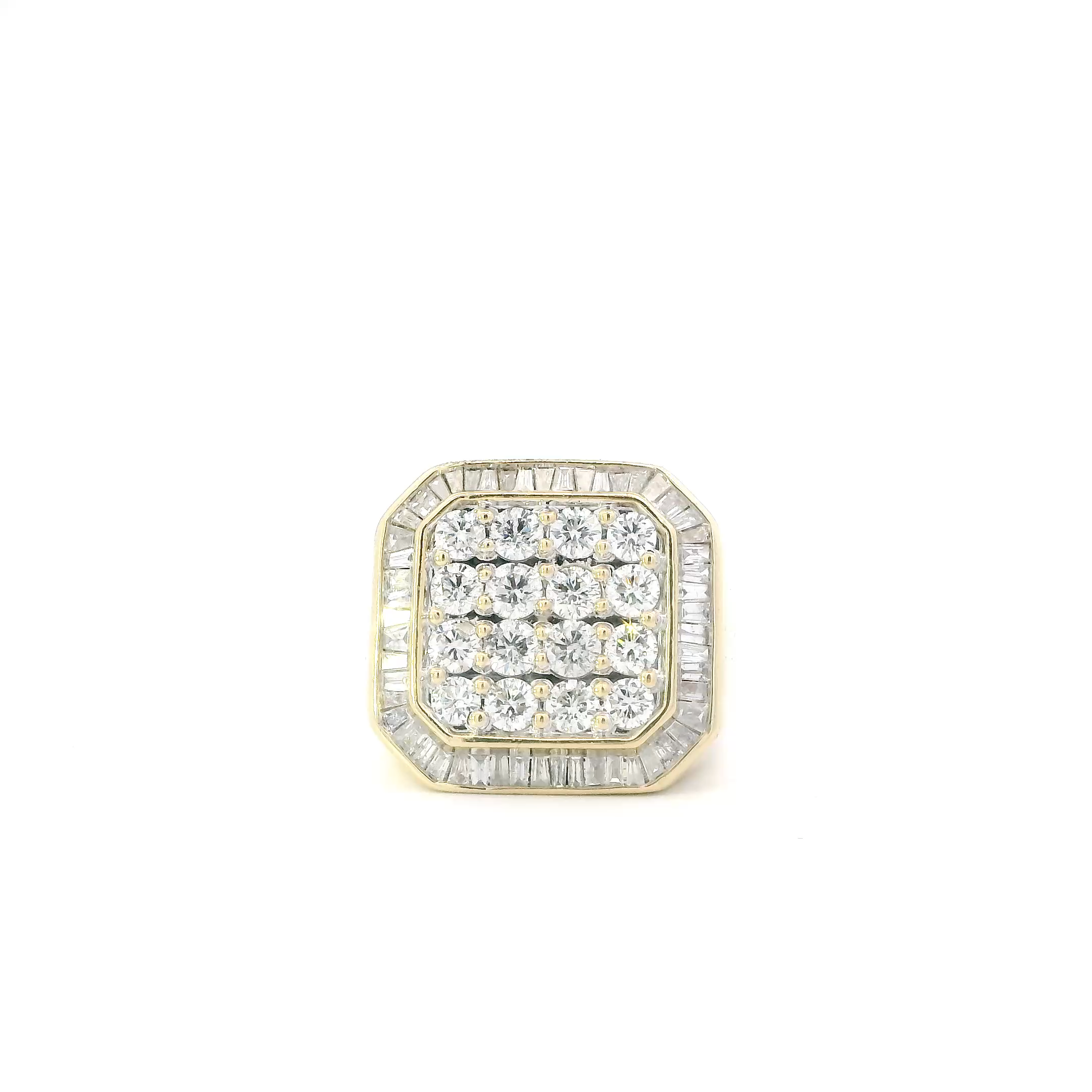 10K Yellow Gold Diamond Men's Ring - 2.40ct