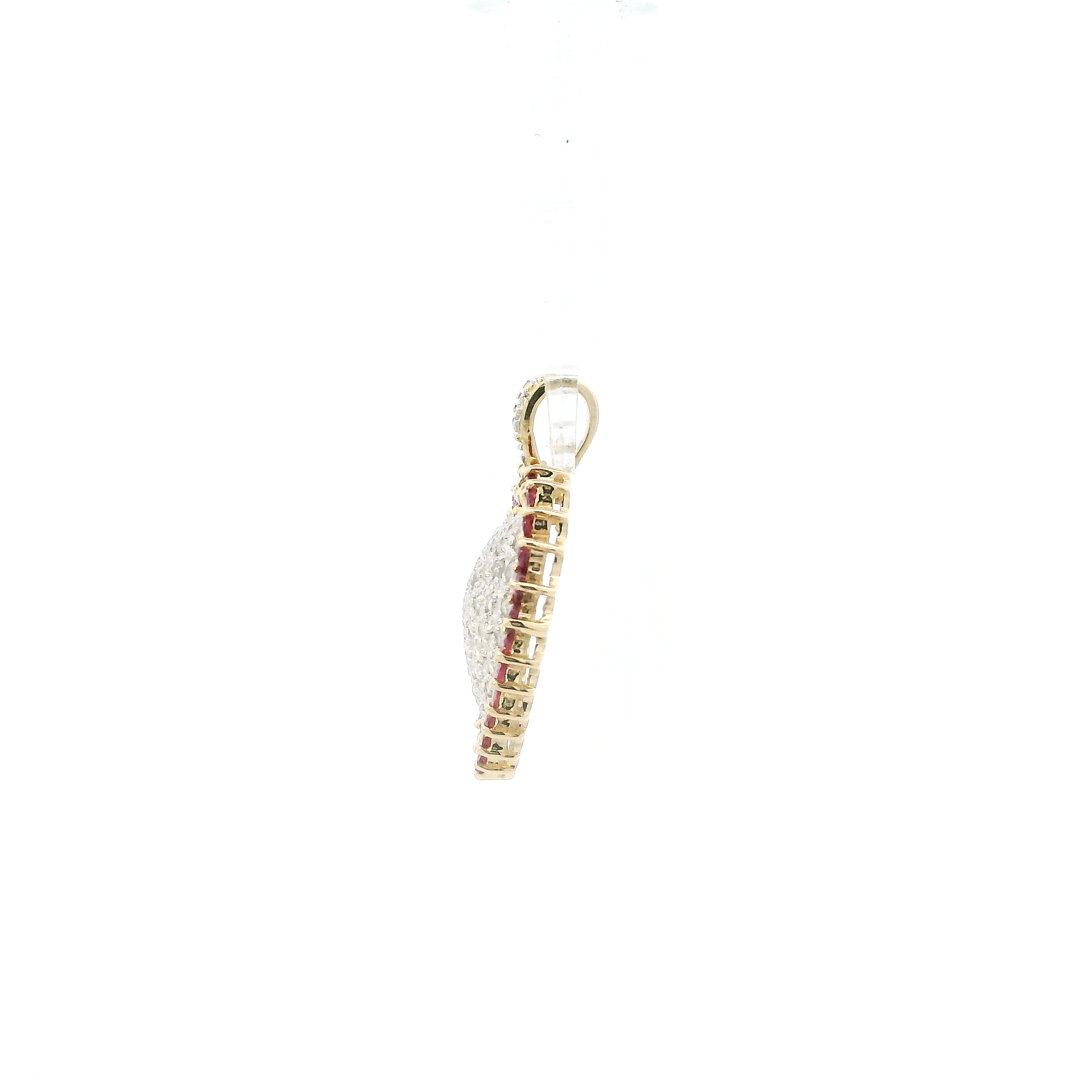 10K Yellow & White Gold Ruby Heart Pendant