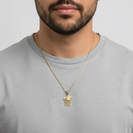 10K Yellow Gold Basketball Pendant