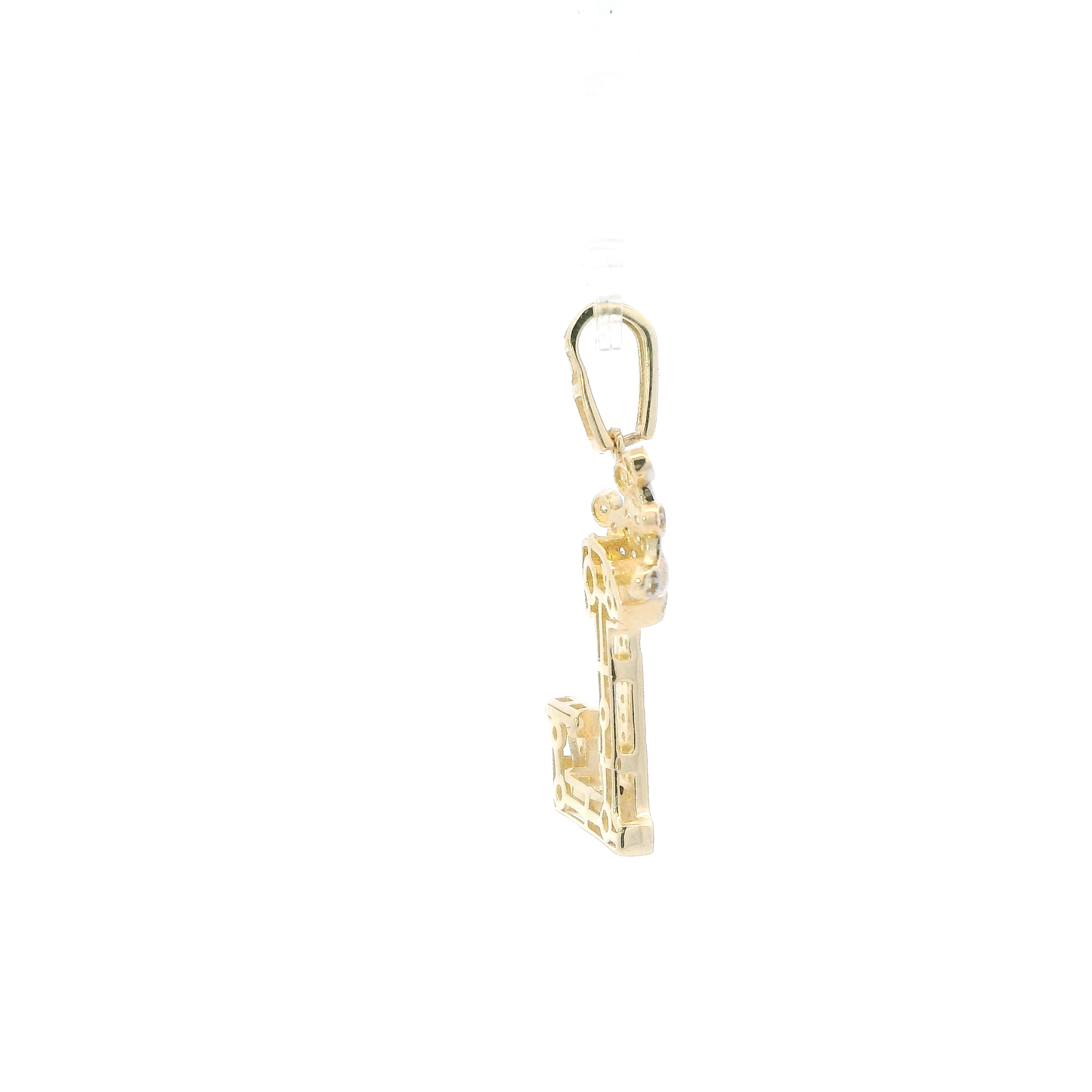 14K Yellow Gold Letter "L" & Crown Pendant