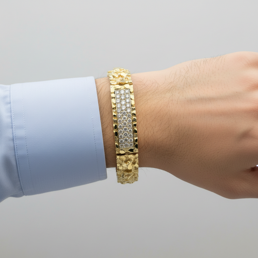 14K Yellow Gold 8" Diamond Nugget Bracelet - 4.05ct