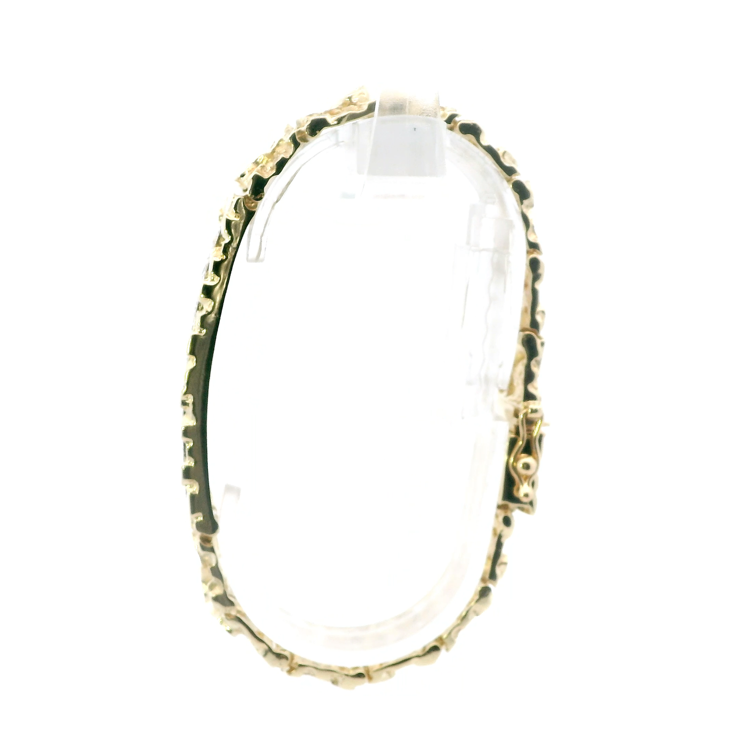 14K Yellow Gold 8" Diamond Nugget Bracelet-4.05CT