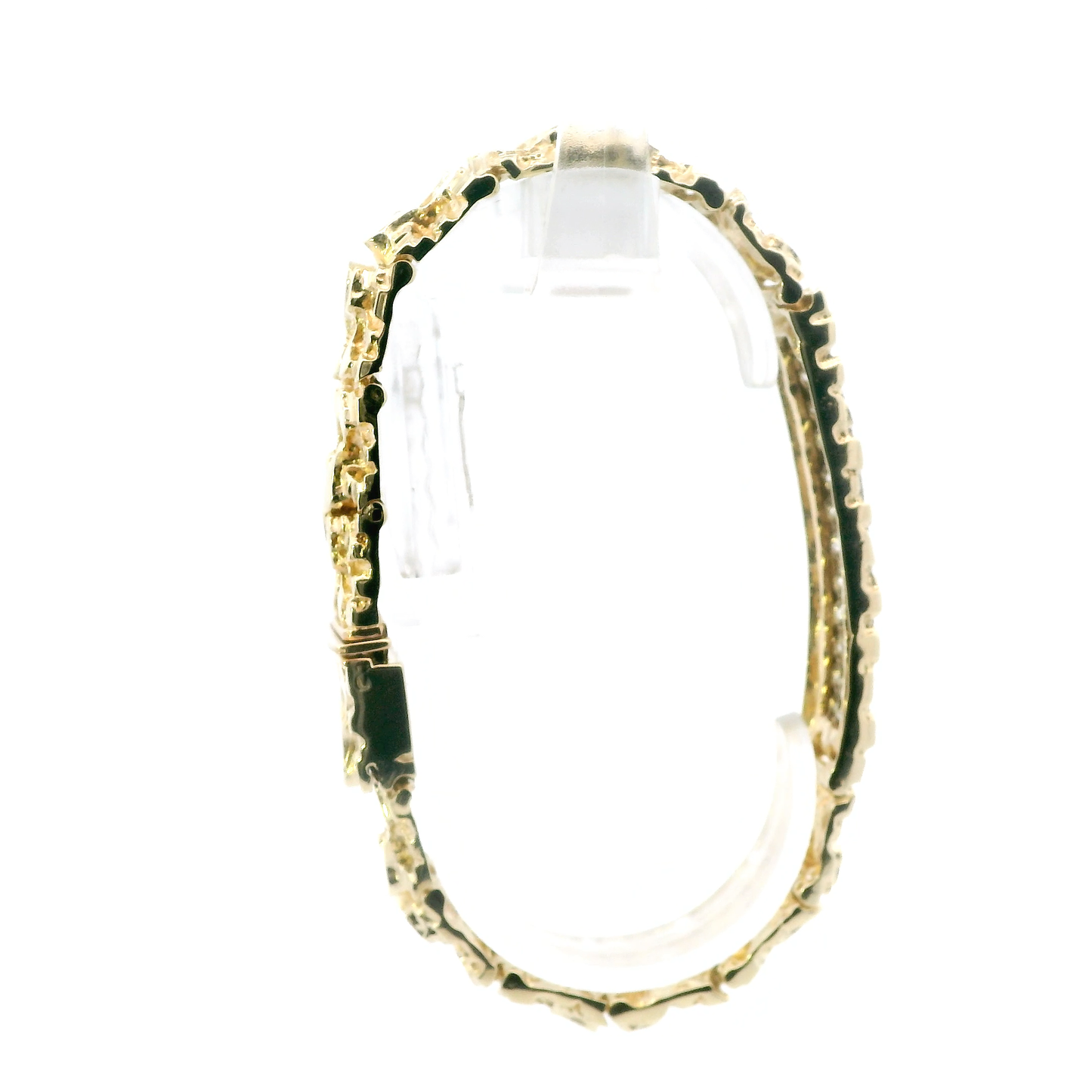 14K Yellow Gold 8" Diamond Nugget Bracelet-4.05CT