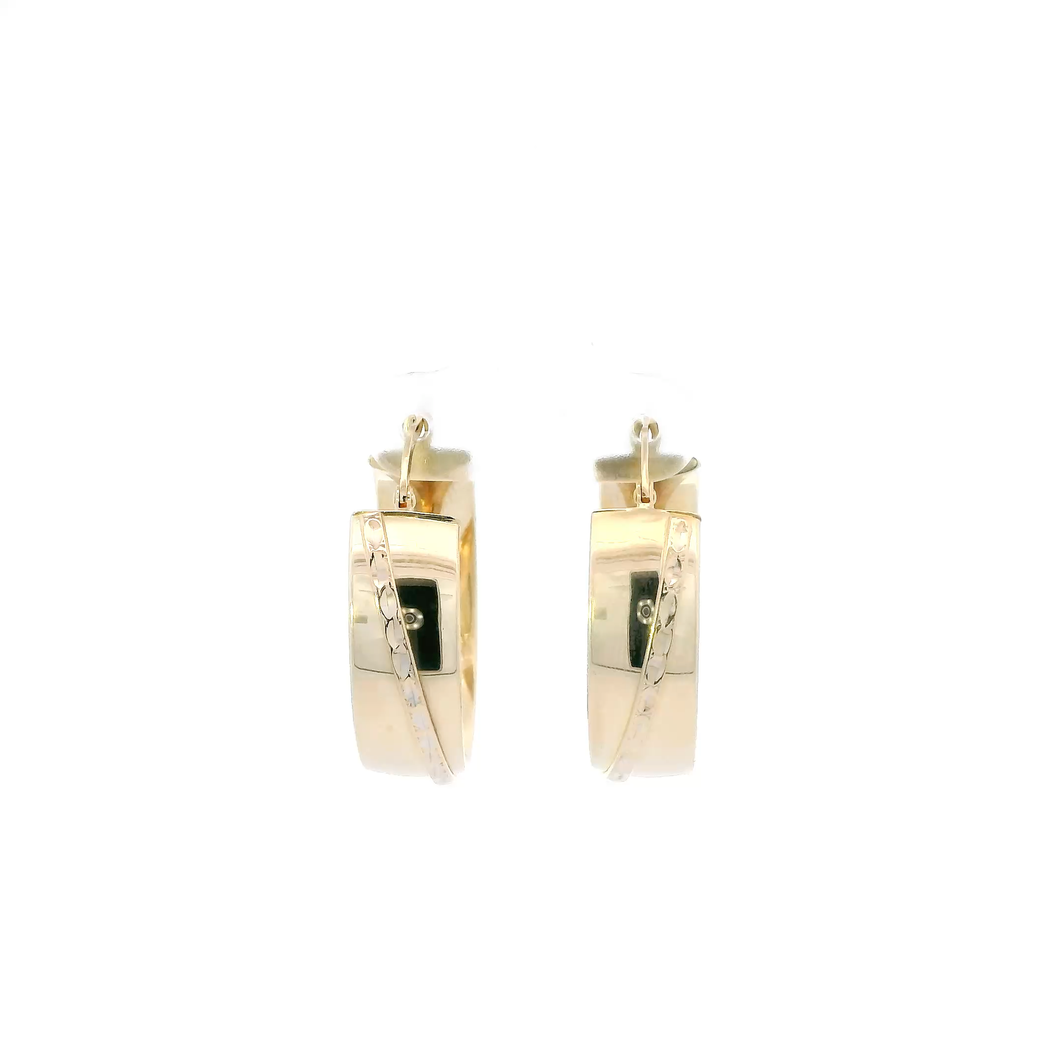 14K Yellow Gold Hollow Hoop Earrings