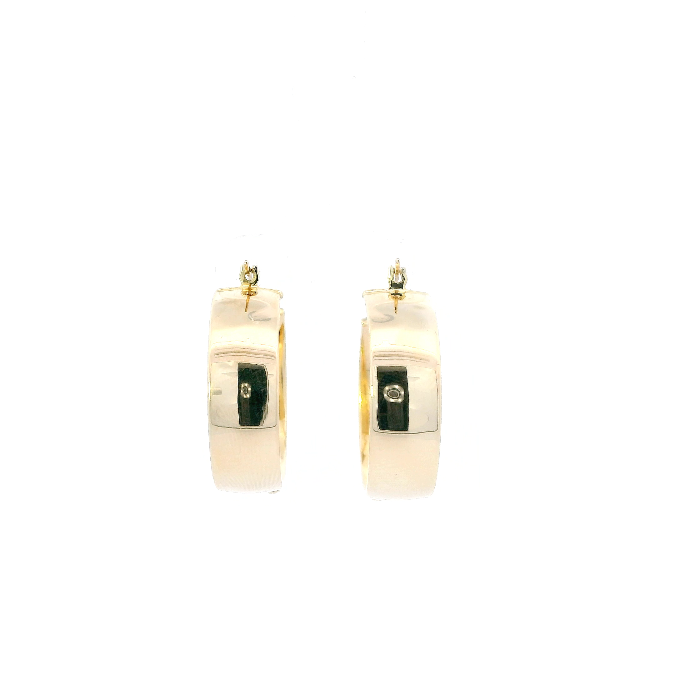 14K Yellow Gold Hollow Hoop Earrings