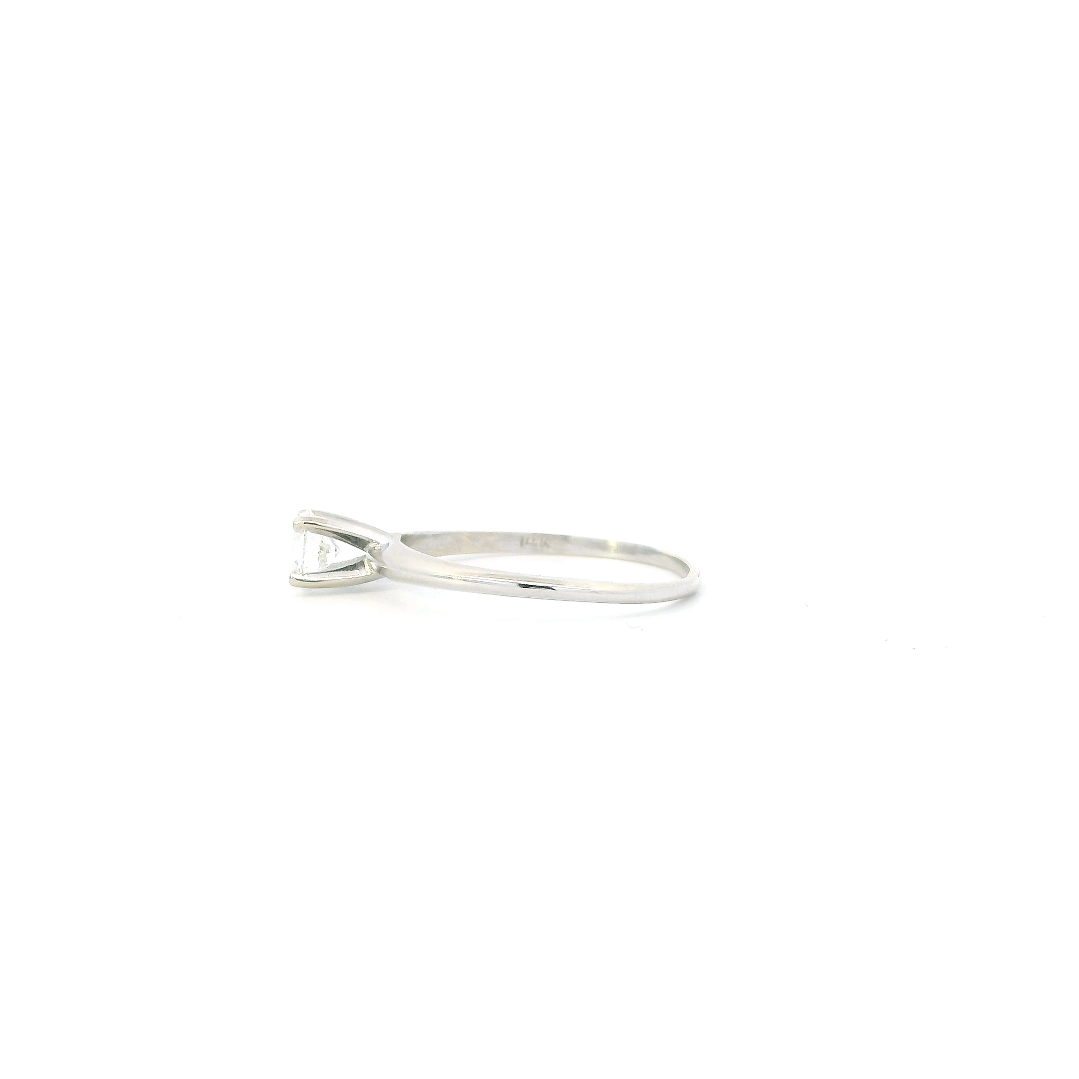 14K White Gold Lab Grown Solitaire Diamond-0.58ct