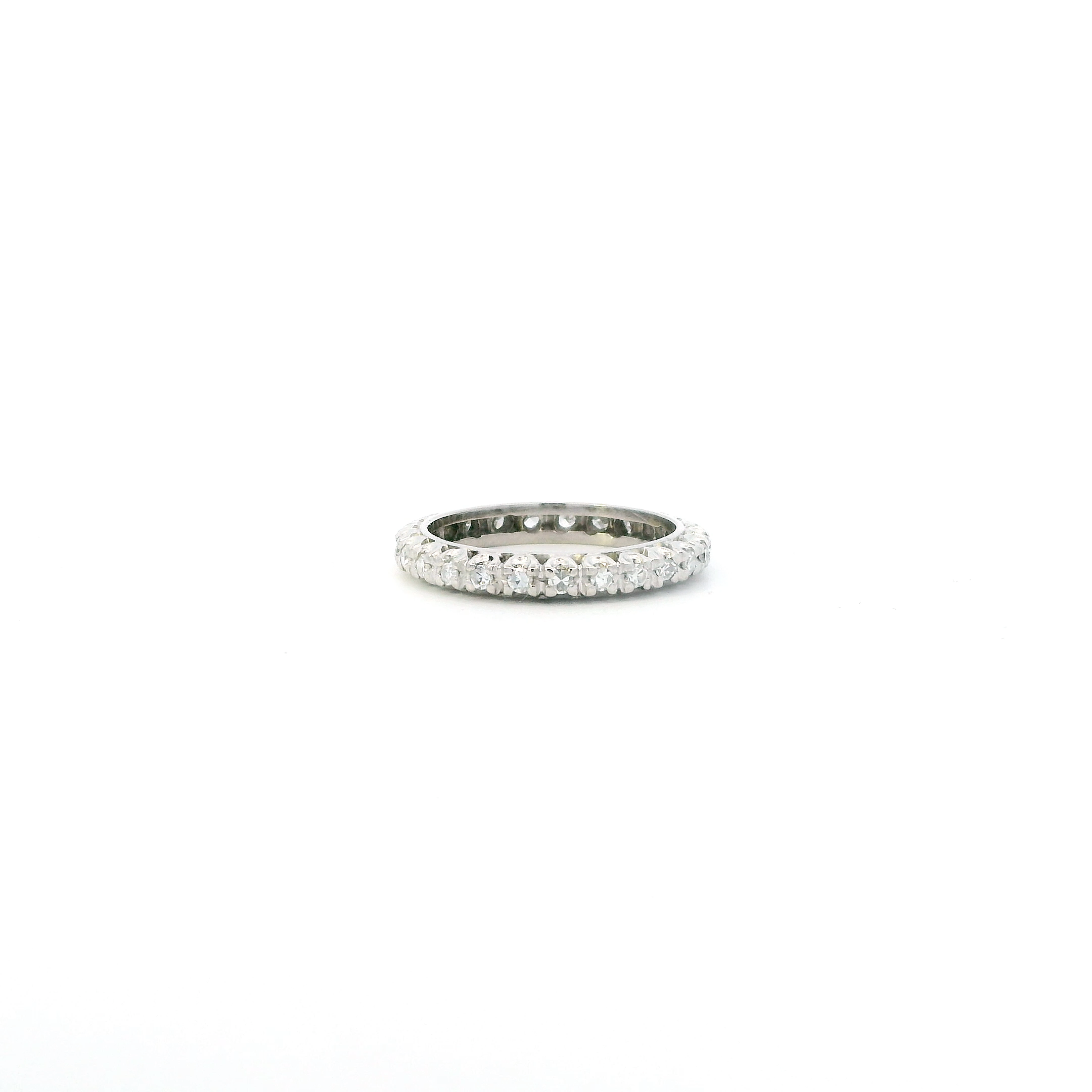 14K White Gold Diamond Eternity Band-0.38ct