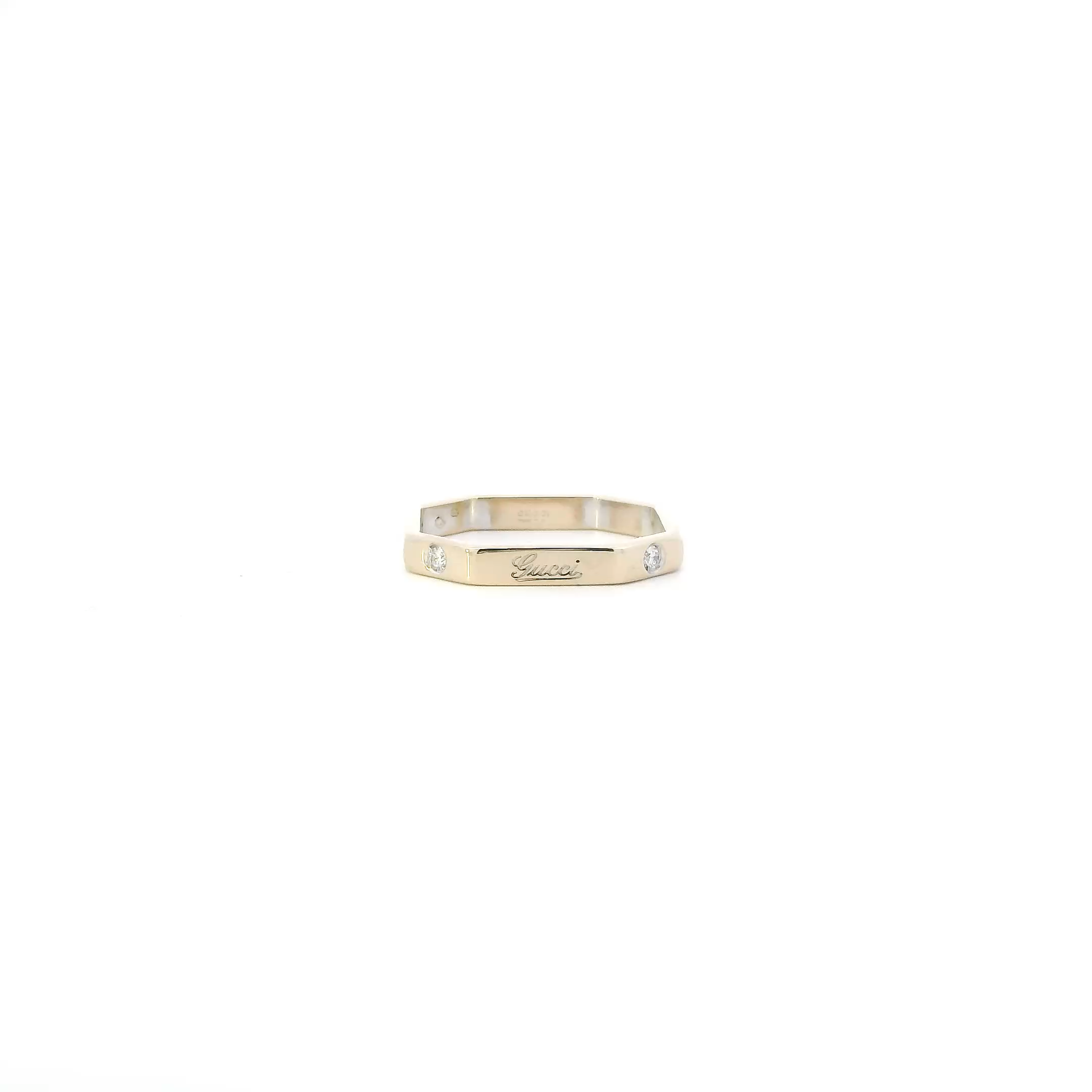 Gucci 18K White Gold Diamond Octagon-0.04ct
