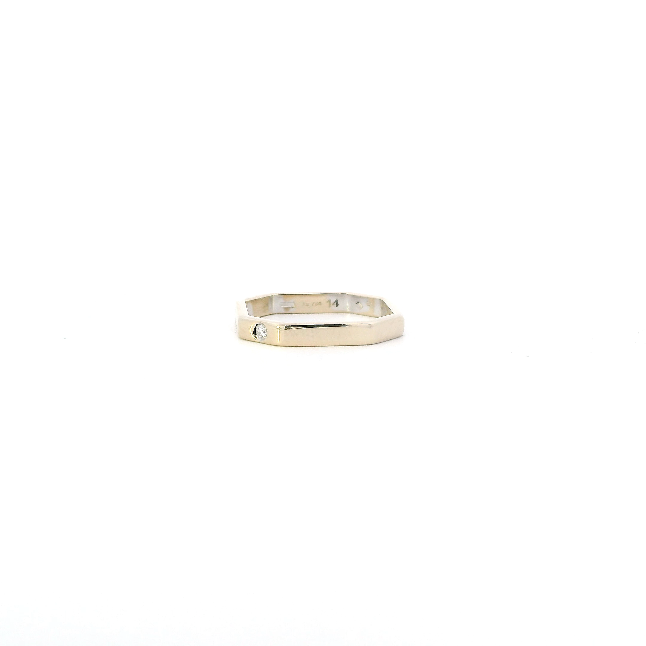 Gucci 18K White Gold Diamond Octagon-0.04ct