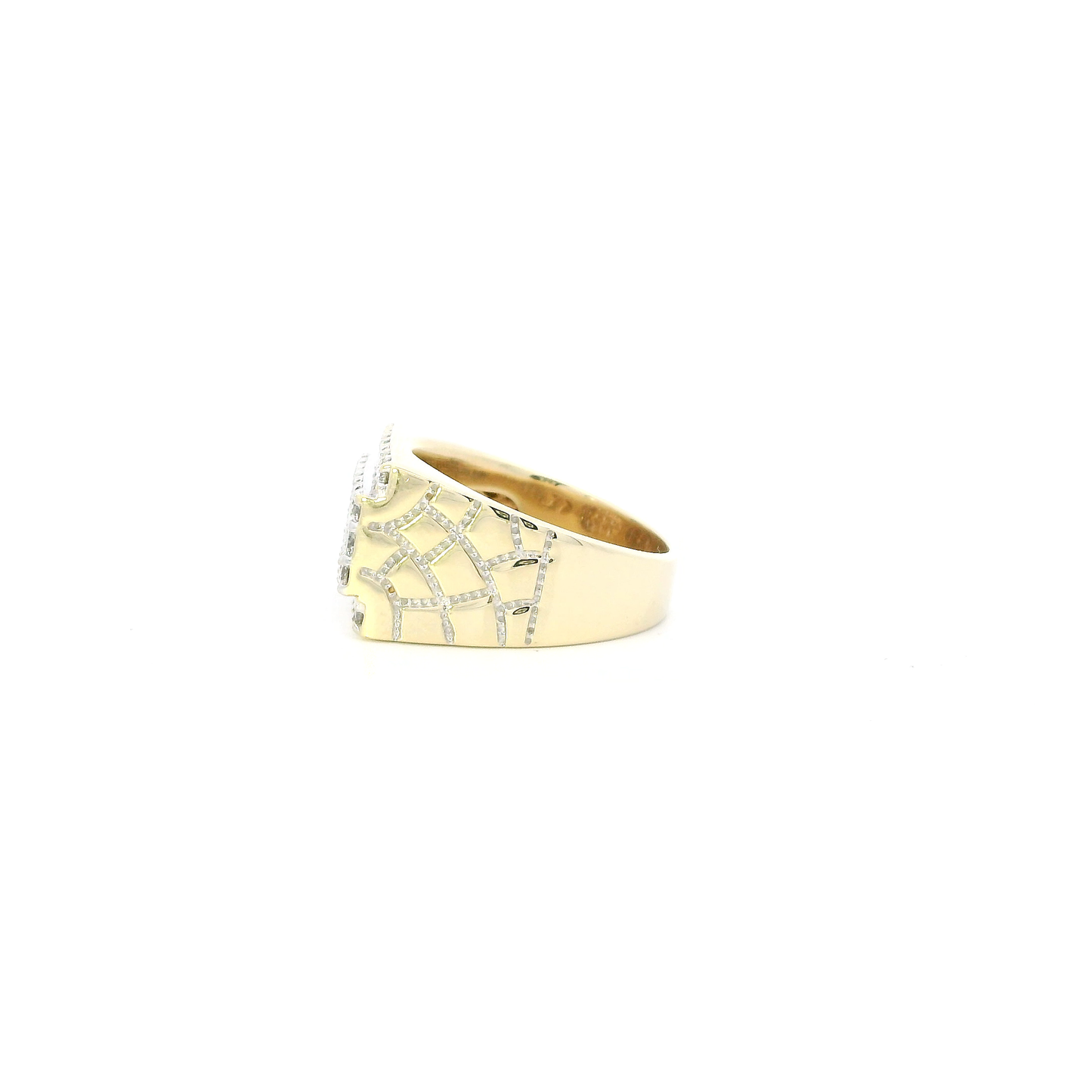 14K Yellow Gold Diamond Nugget Ring-1.47ct
