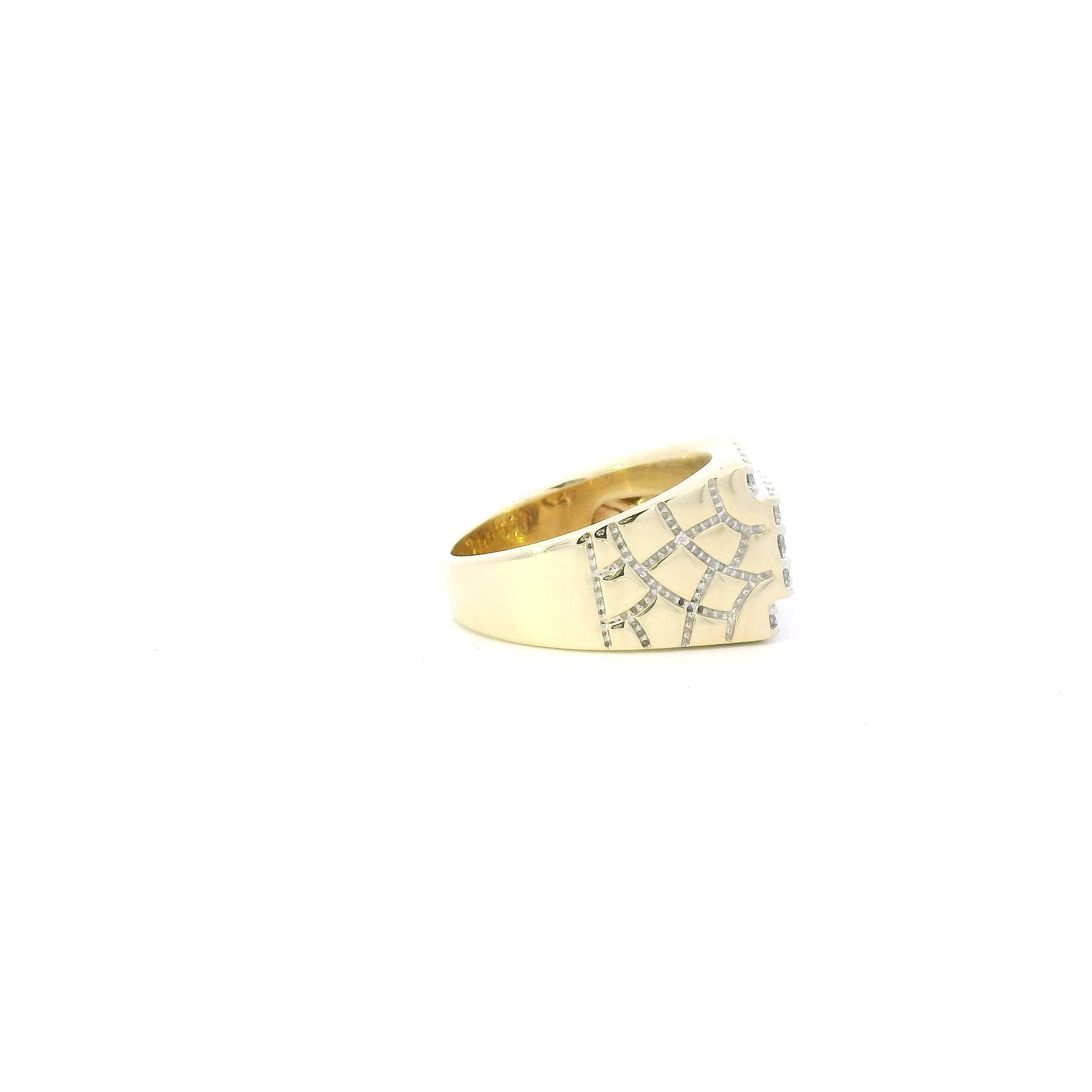 14K Yellow Gold Diamond Nugget Ring-1.47ct
