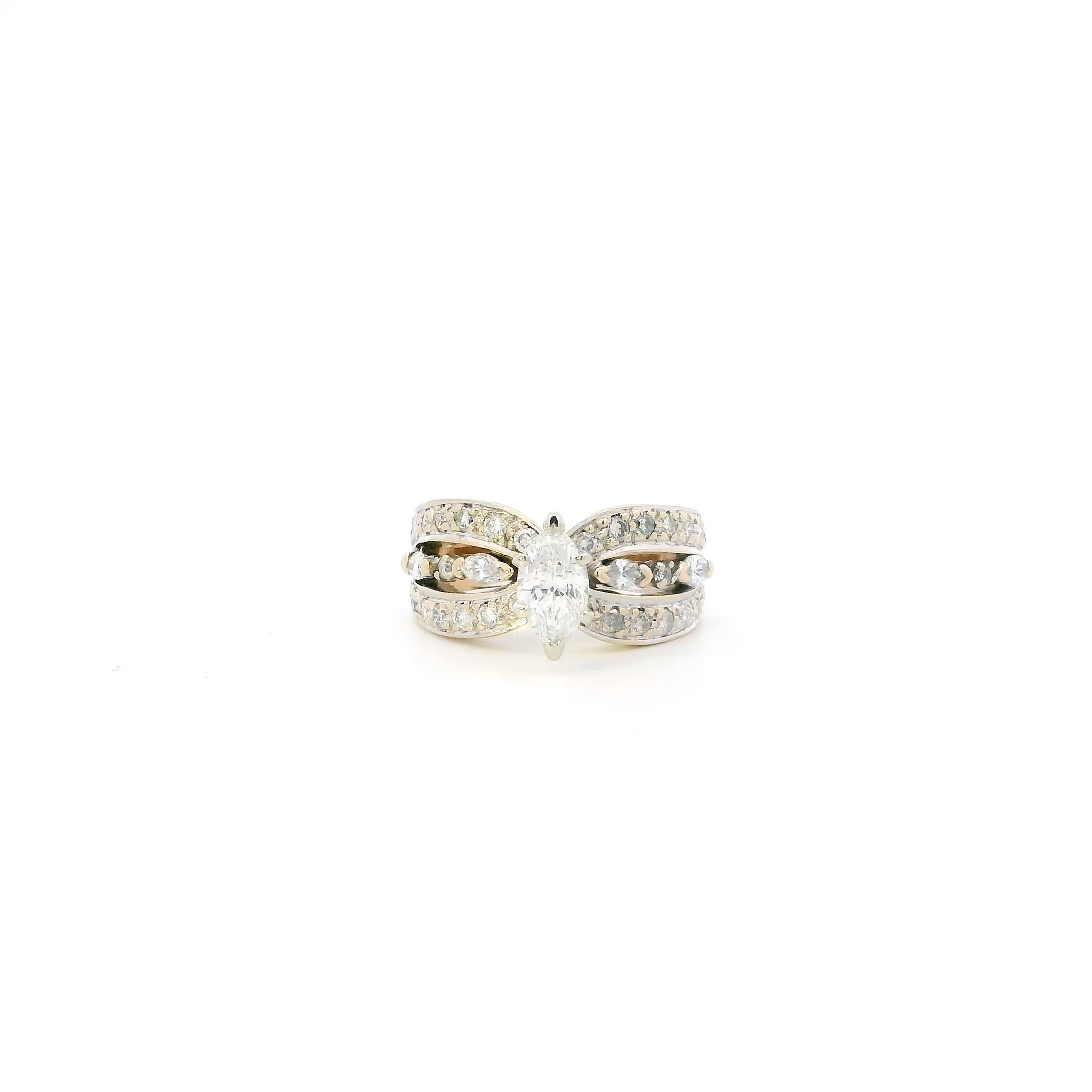14K Yellow Gold Diamond Women's Ring-1.49ct