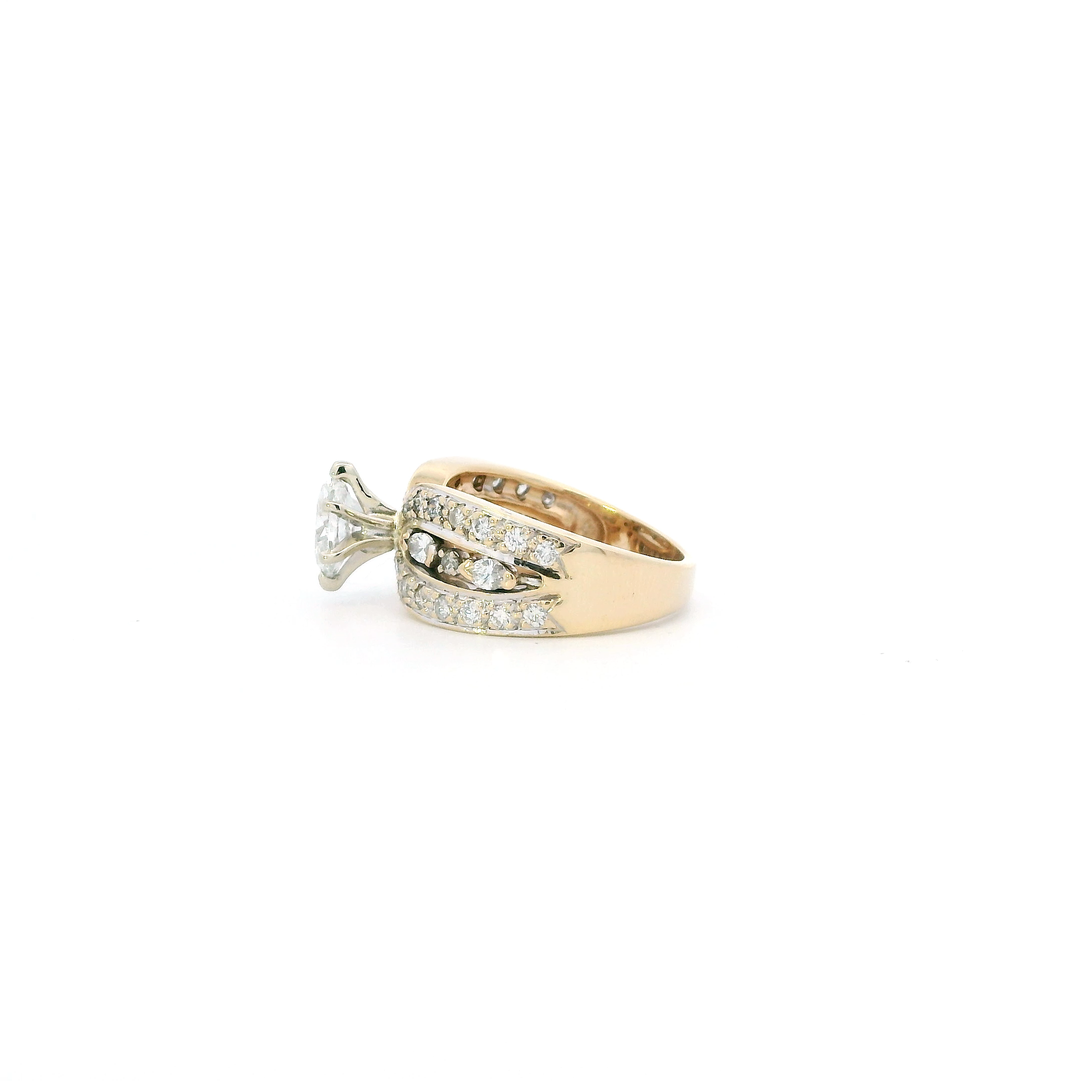 14K Yellow Gold Diamond Women's Ring-1.49ct