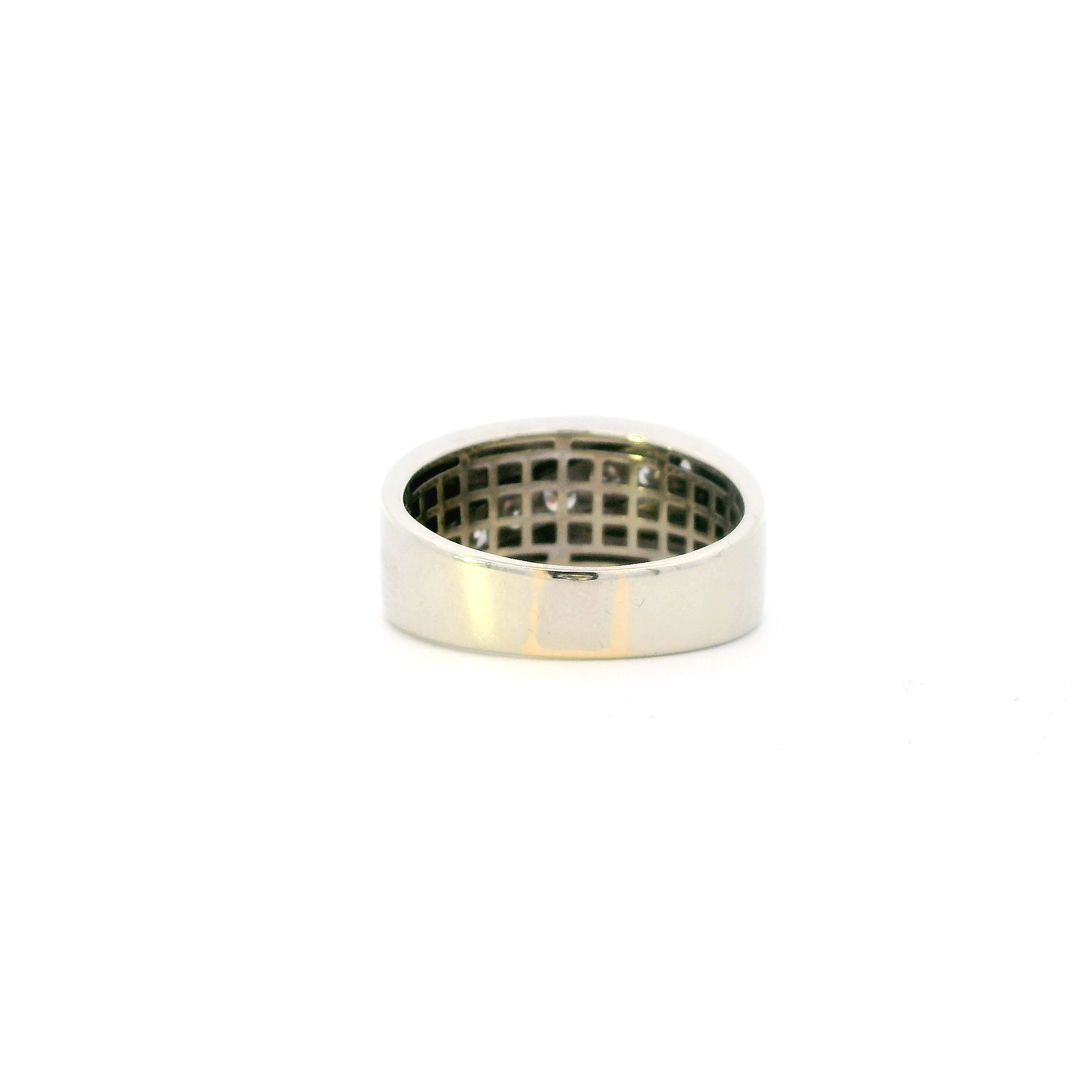 10K White Gold Diamond Men's Rings-0.84ct