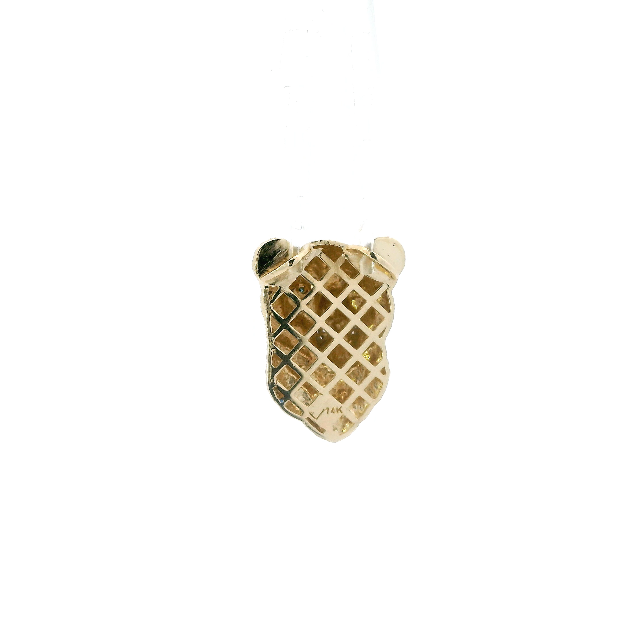 14K Yellow Gold Lion Pendant-0.10ct