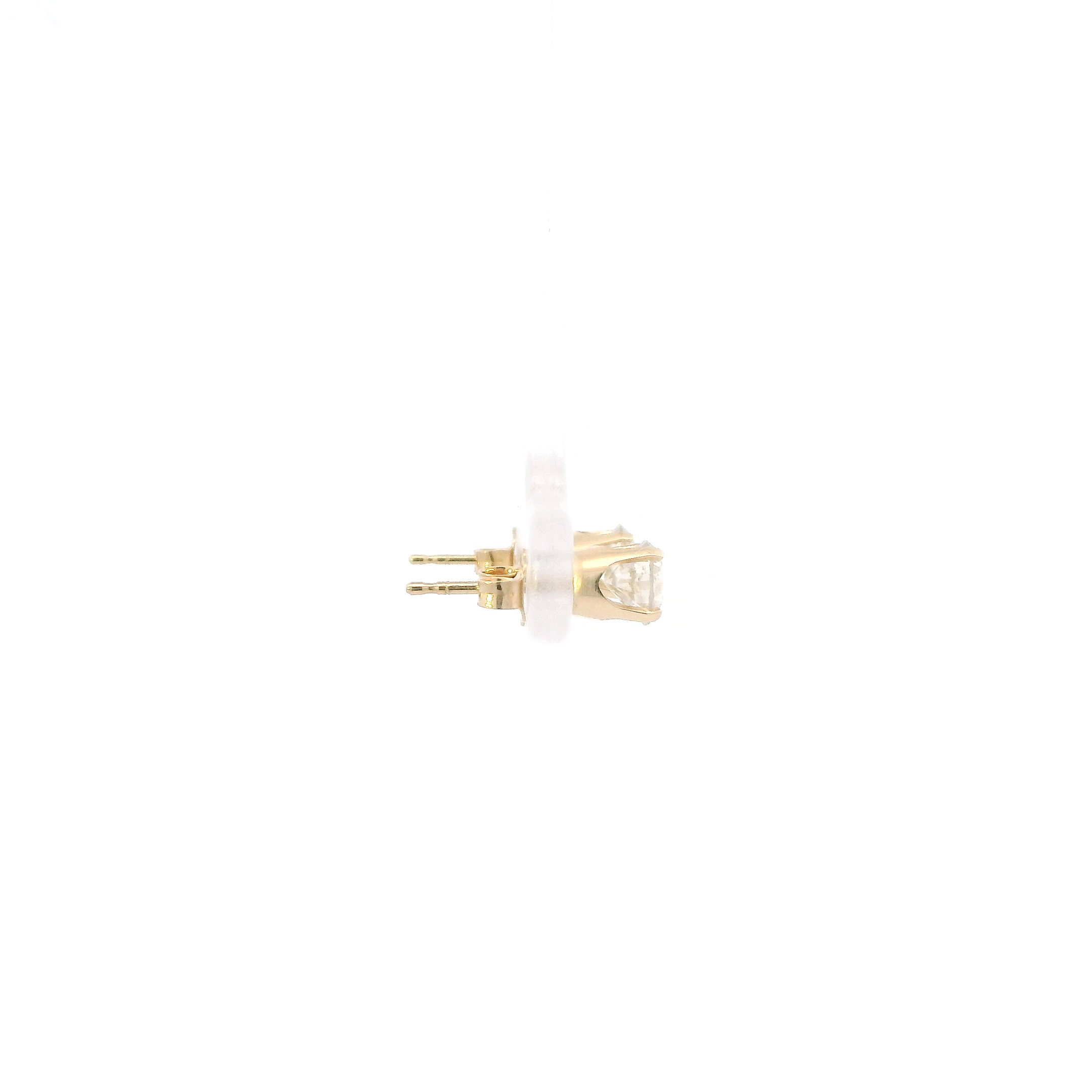 14K Yellow Gold Diamond Solitaire Earrings - 0.80ct