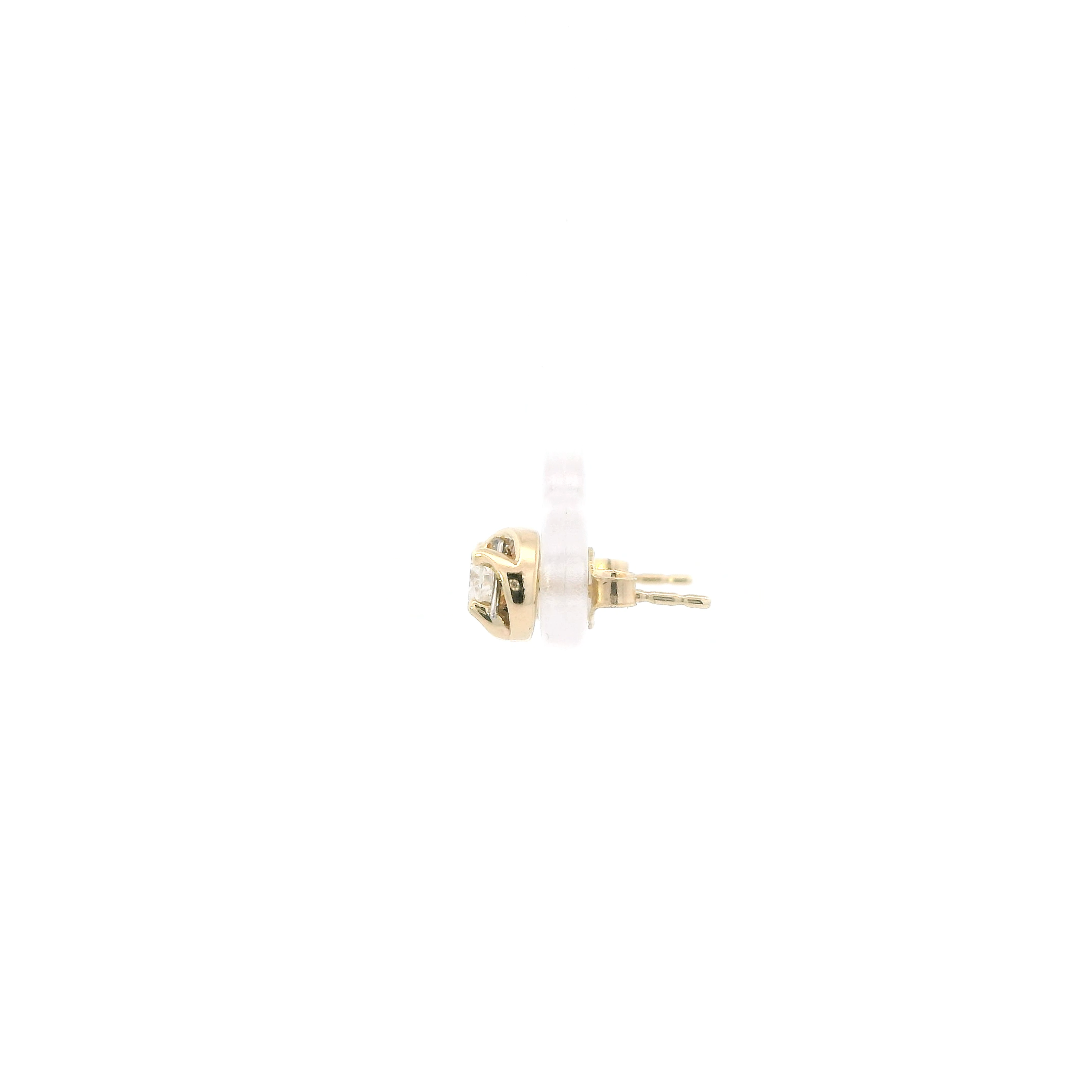 14K Yellow Gold Diamond Stud Earrings - 0.42ct