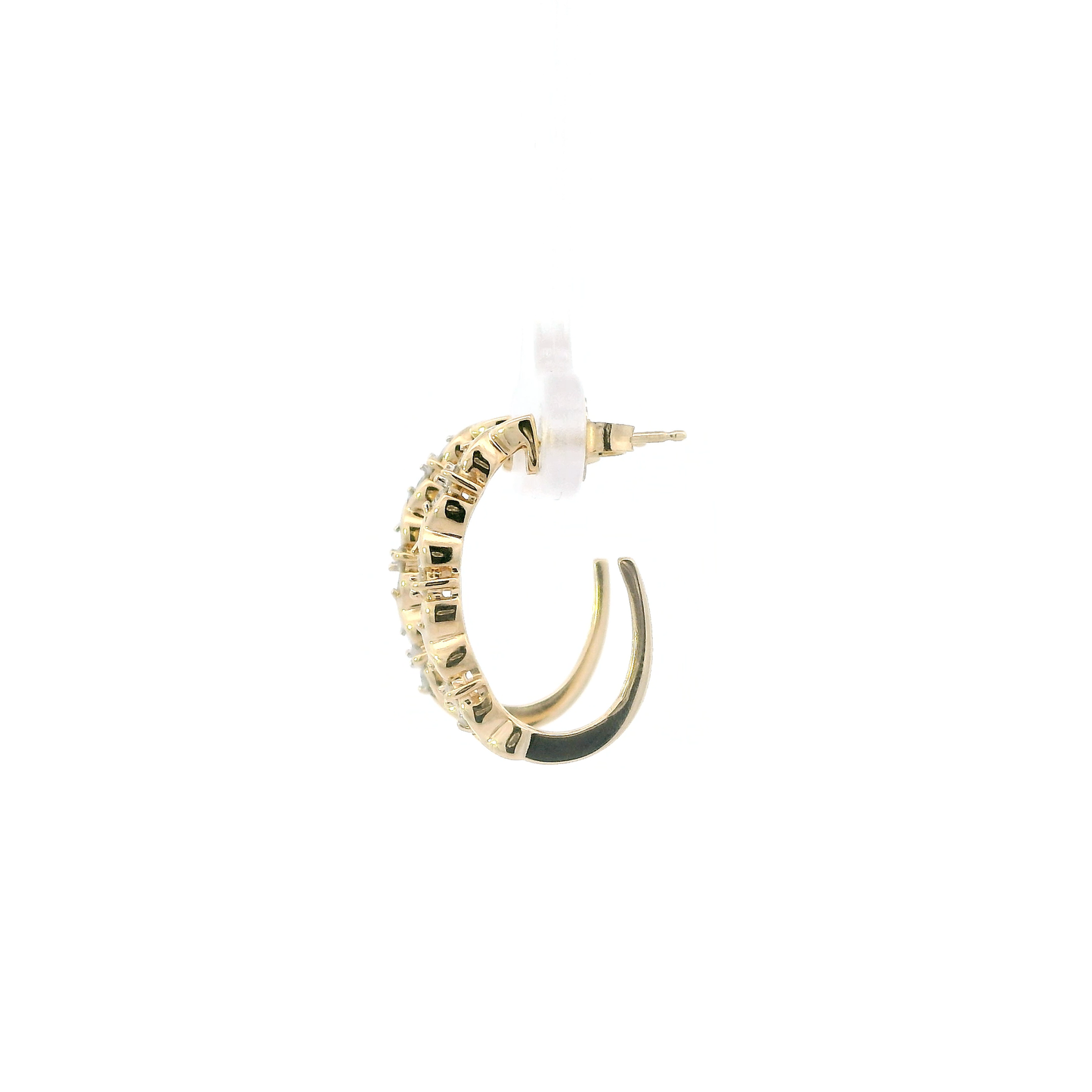 14K Yellow Gold Diamond Half Hoop Earrings - 0.44ct