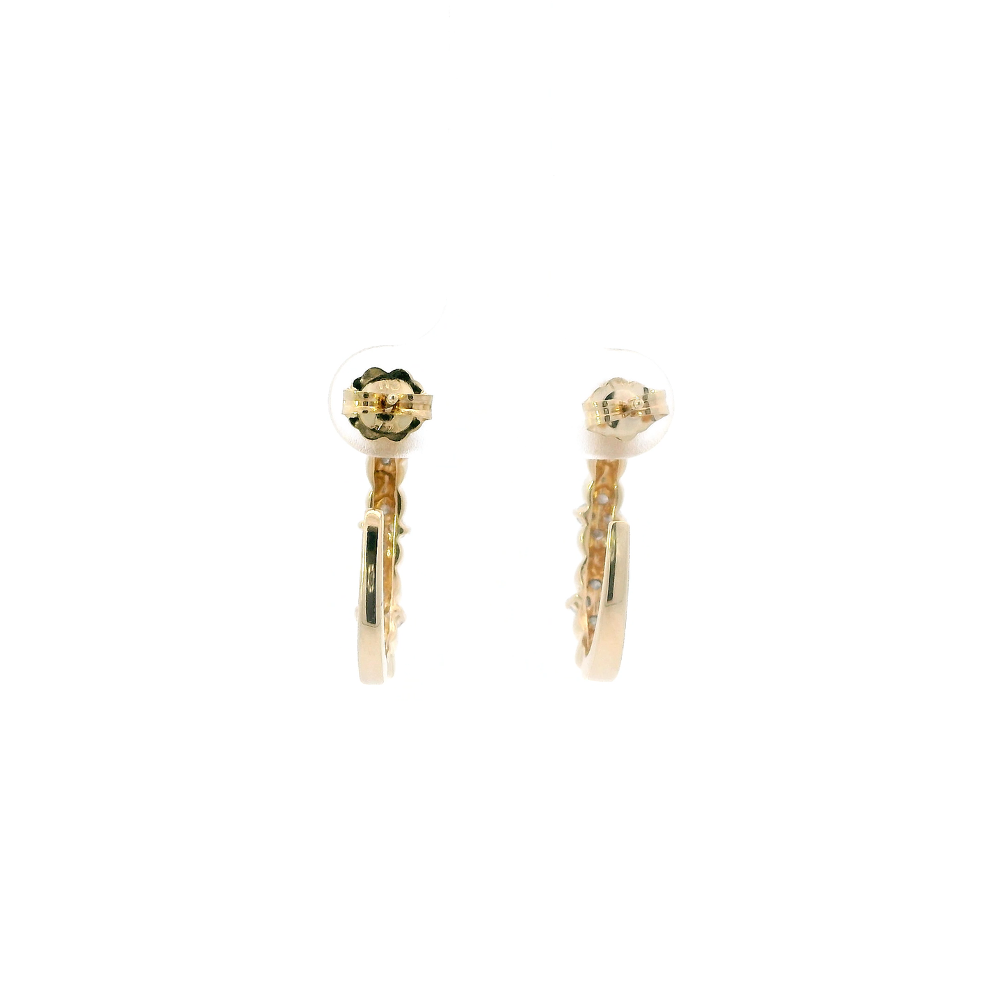 14K Yellow Gold Diamond Half Hoop Earrings - 0.44ct