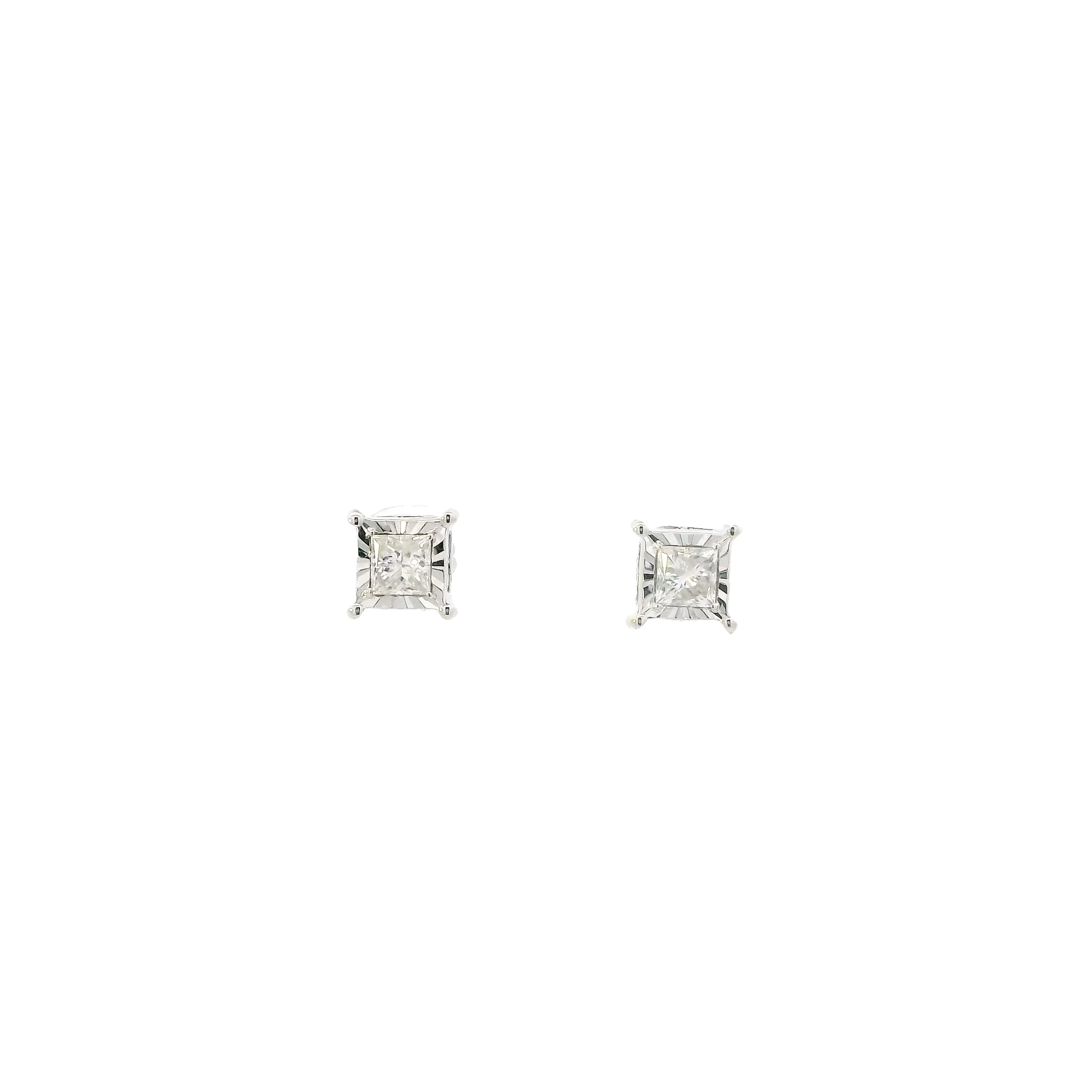 14K White Gold Diamond Earrings - 1.02ct