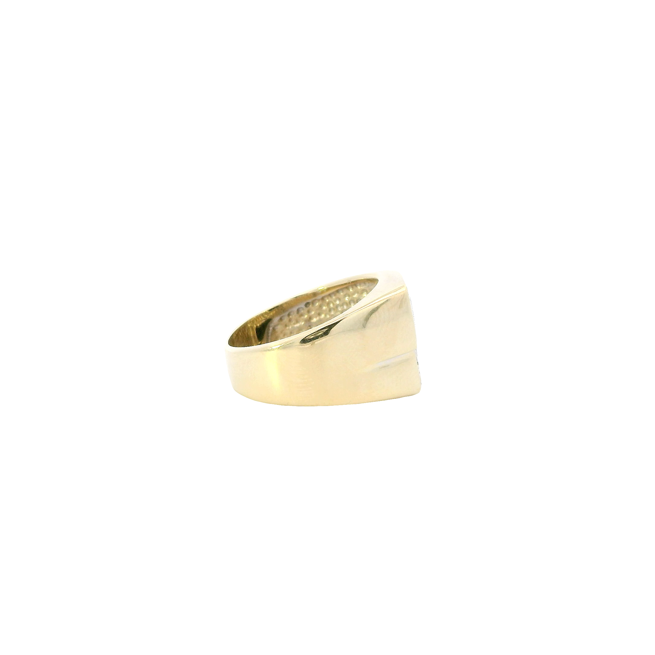14K Yellow Gold Diamond & Black Onyx Men's Ring - 0.24ct